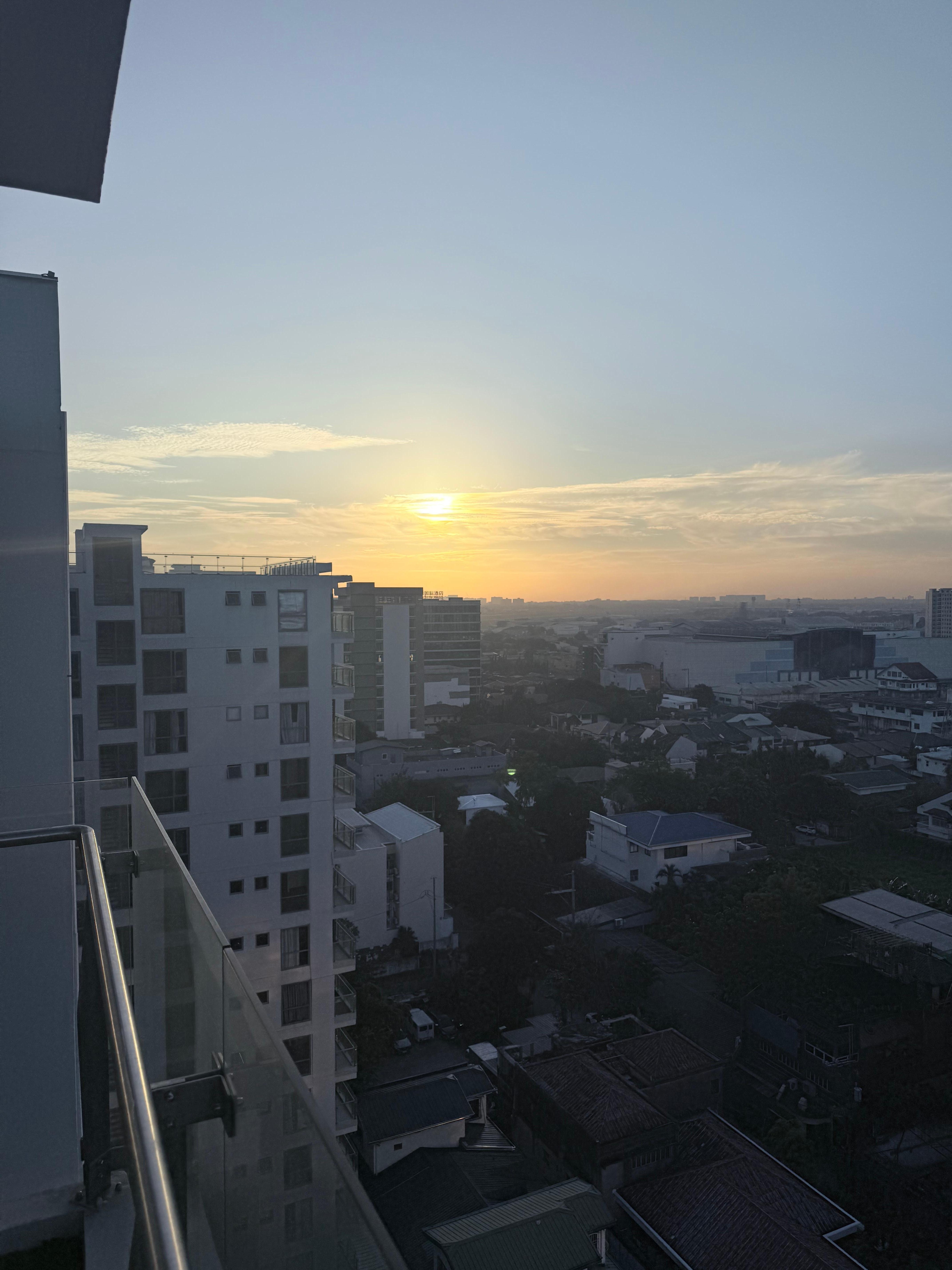 you see the beautiful sunrise from the corner unit with wrap around balcony 