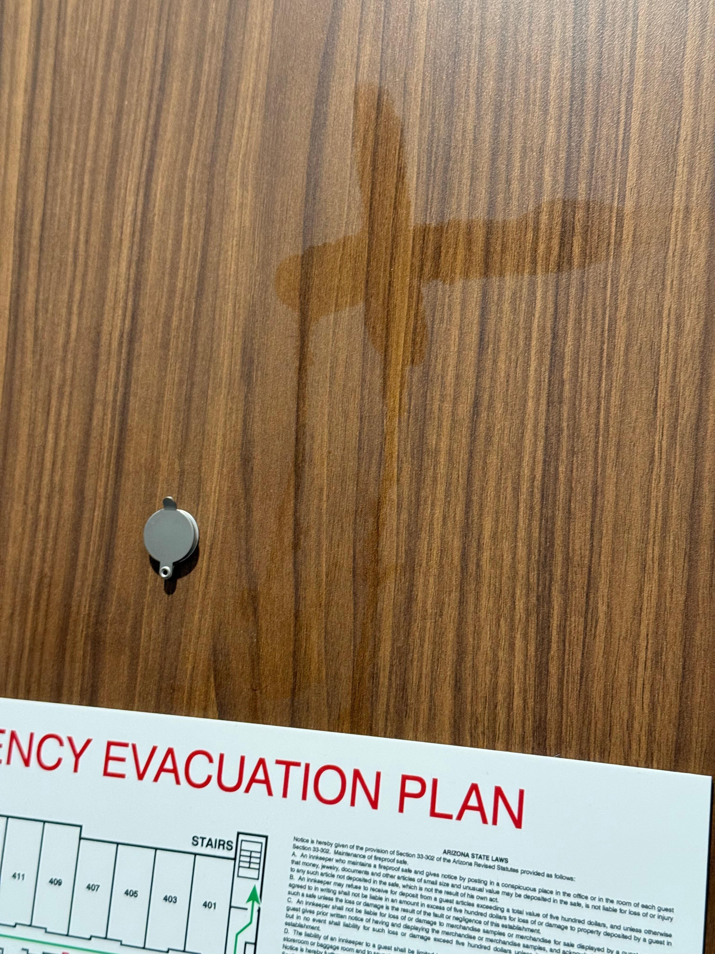 Door had a cross drawn on it, maybe with holy water. 