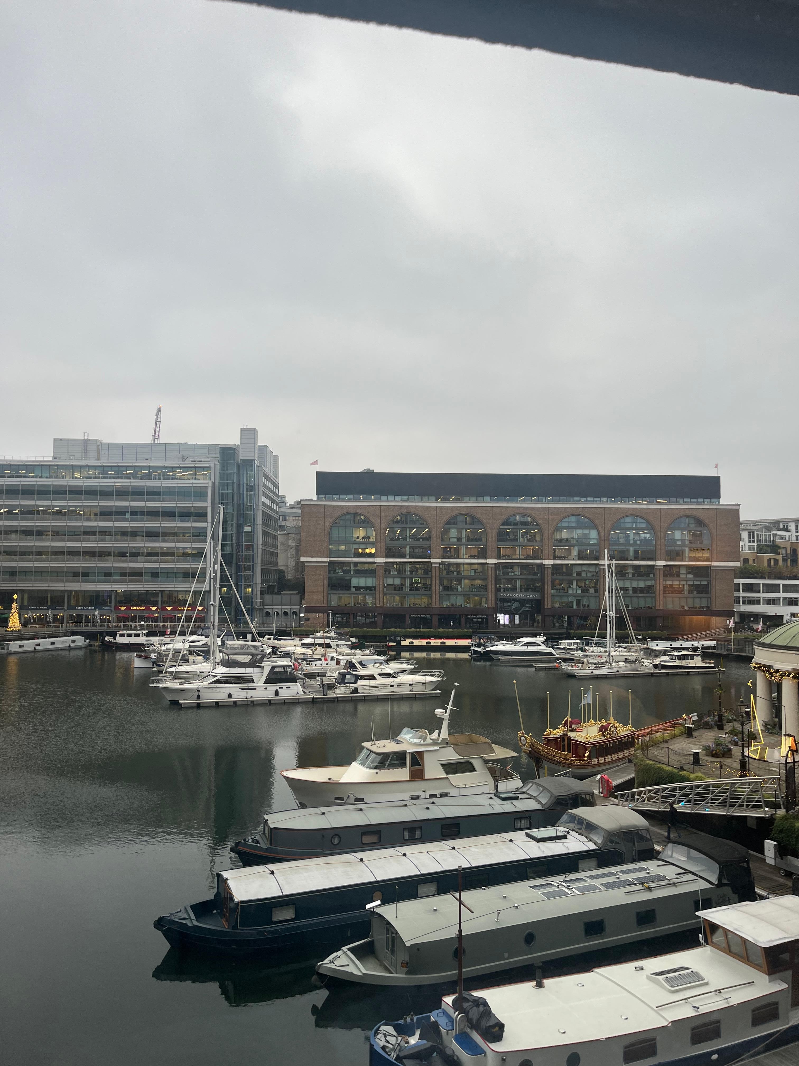View of marina from hotel window 
