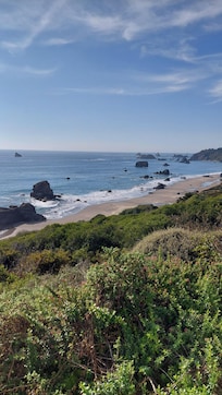Another view from the deck of the beach below.