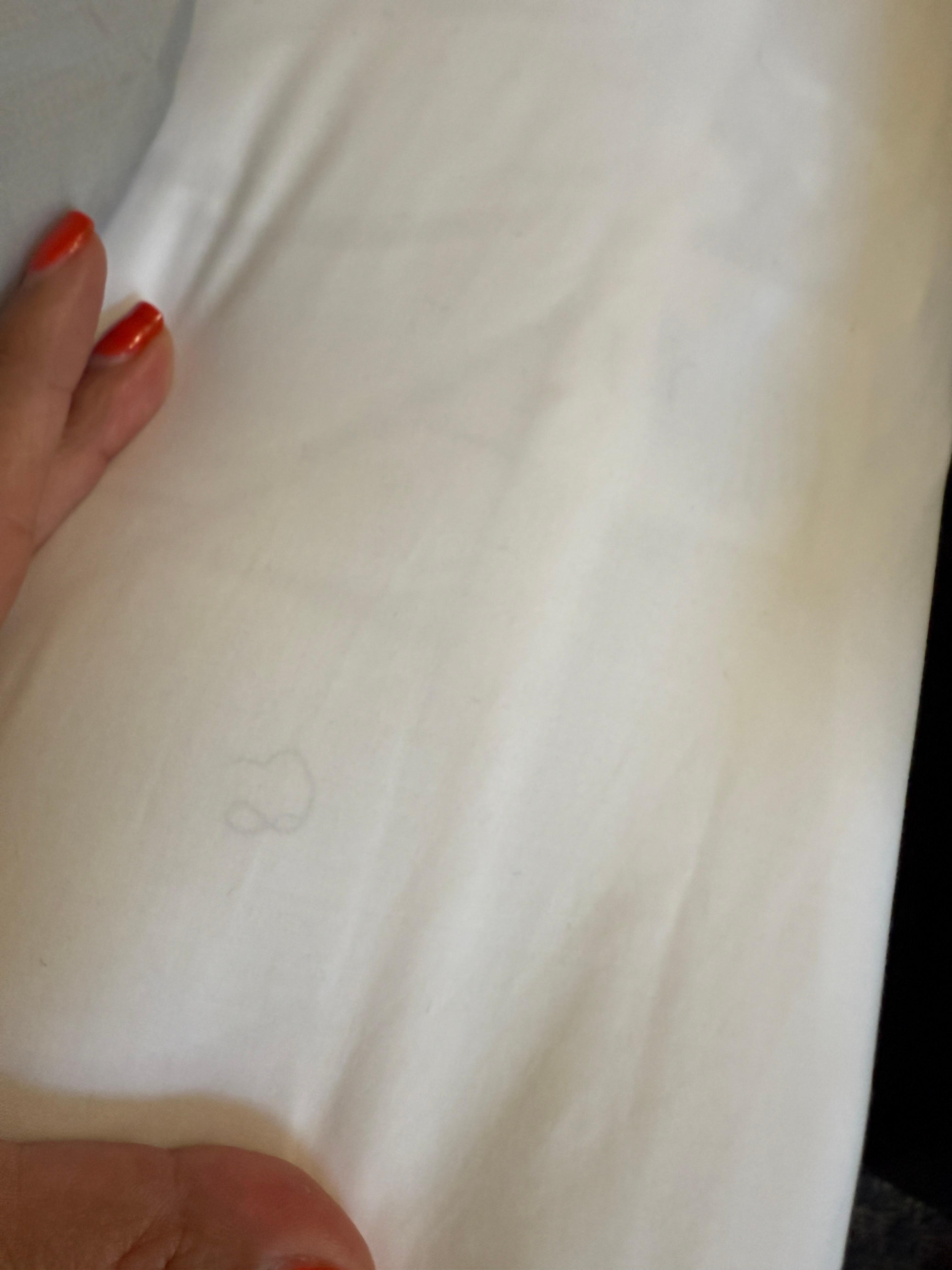 The pubic hair trapped under the bed sheet. Who knows who it could belong to...