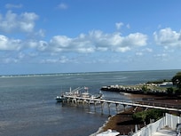 Dock area and ocean from the top deck.