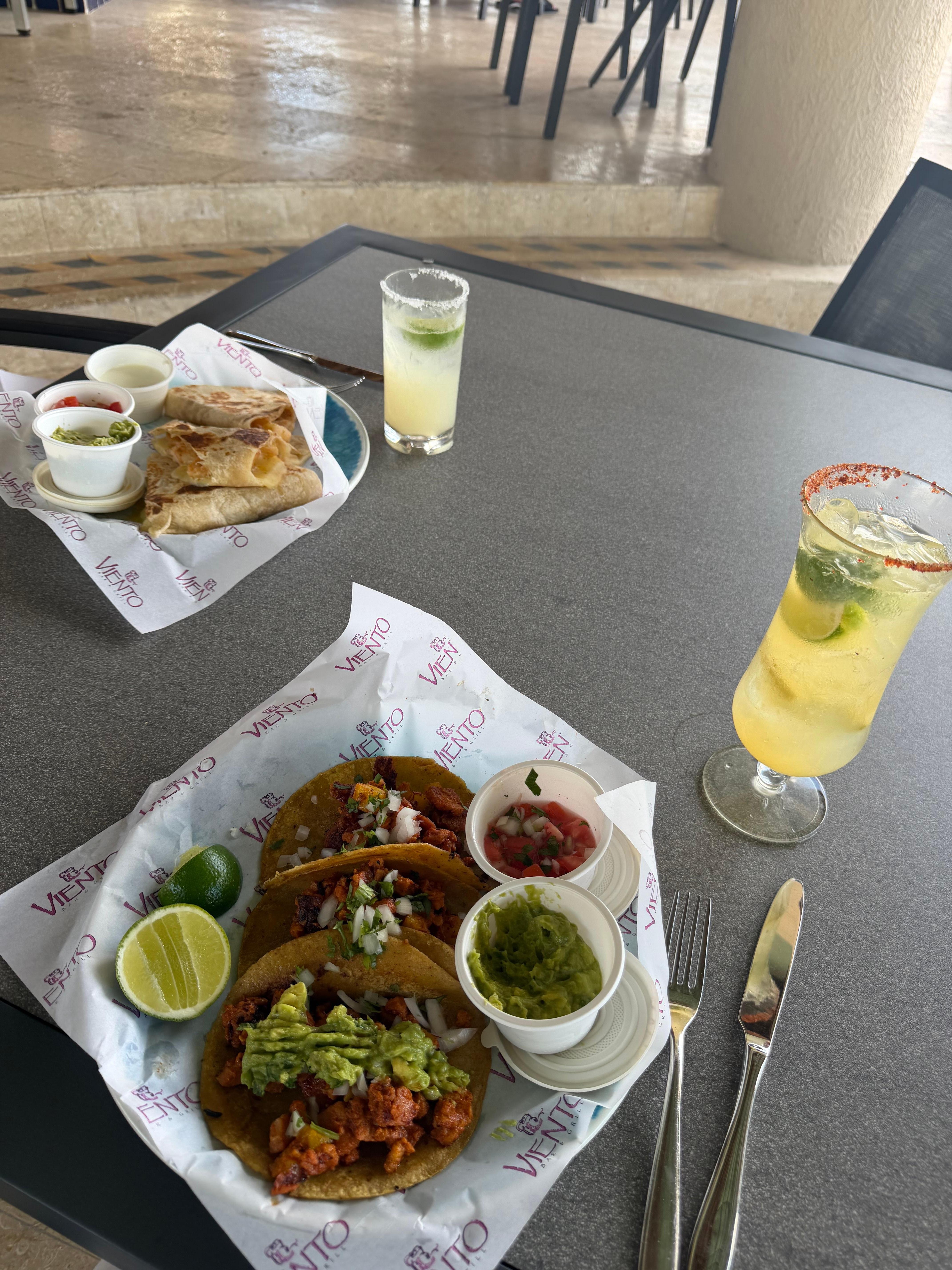 Lunch at the outdoor poolside restaurant 