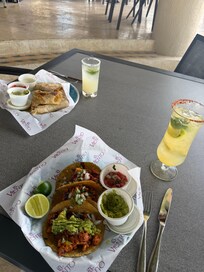 Lunch at the outdoor poolside restaurant