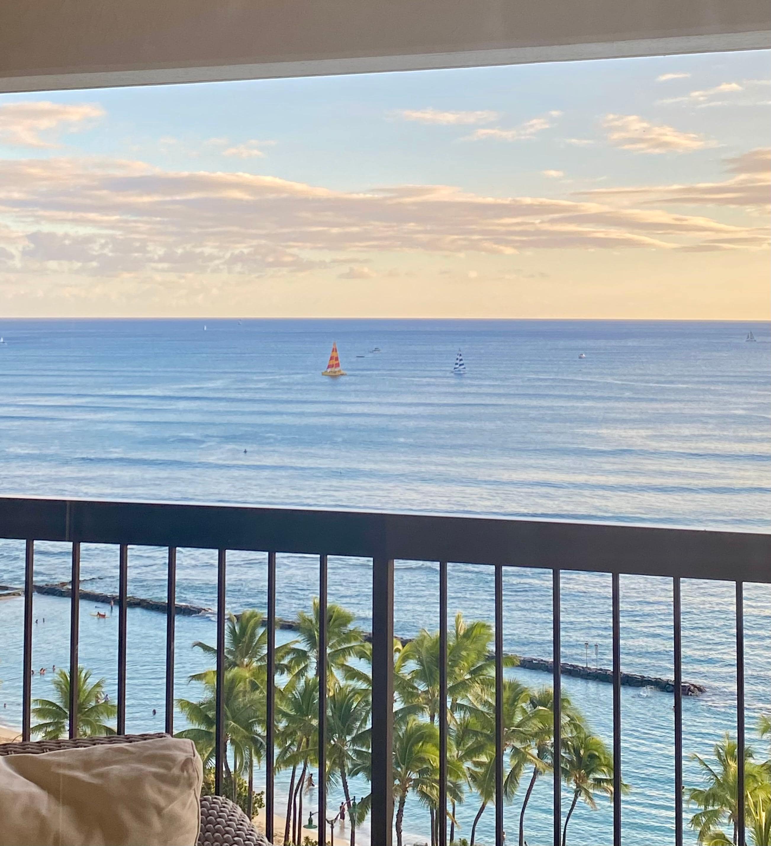 View from the outside couch!  Sunsets were great!