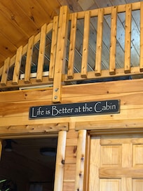 Inside the cabin. We loved the rustic look.