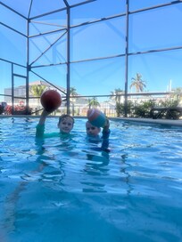 Basketball hoop was a big hit with the kids