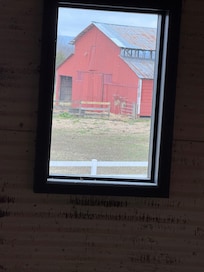 View out one of the windows.