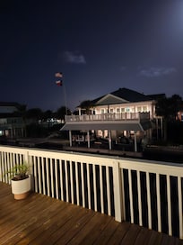 View from porch at night