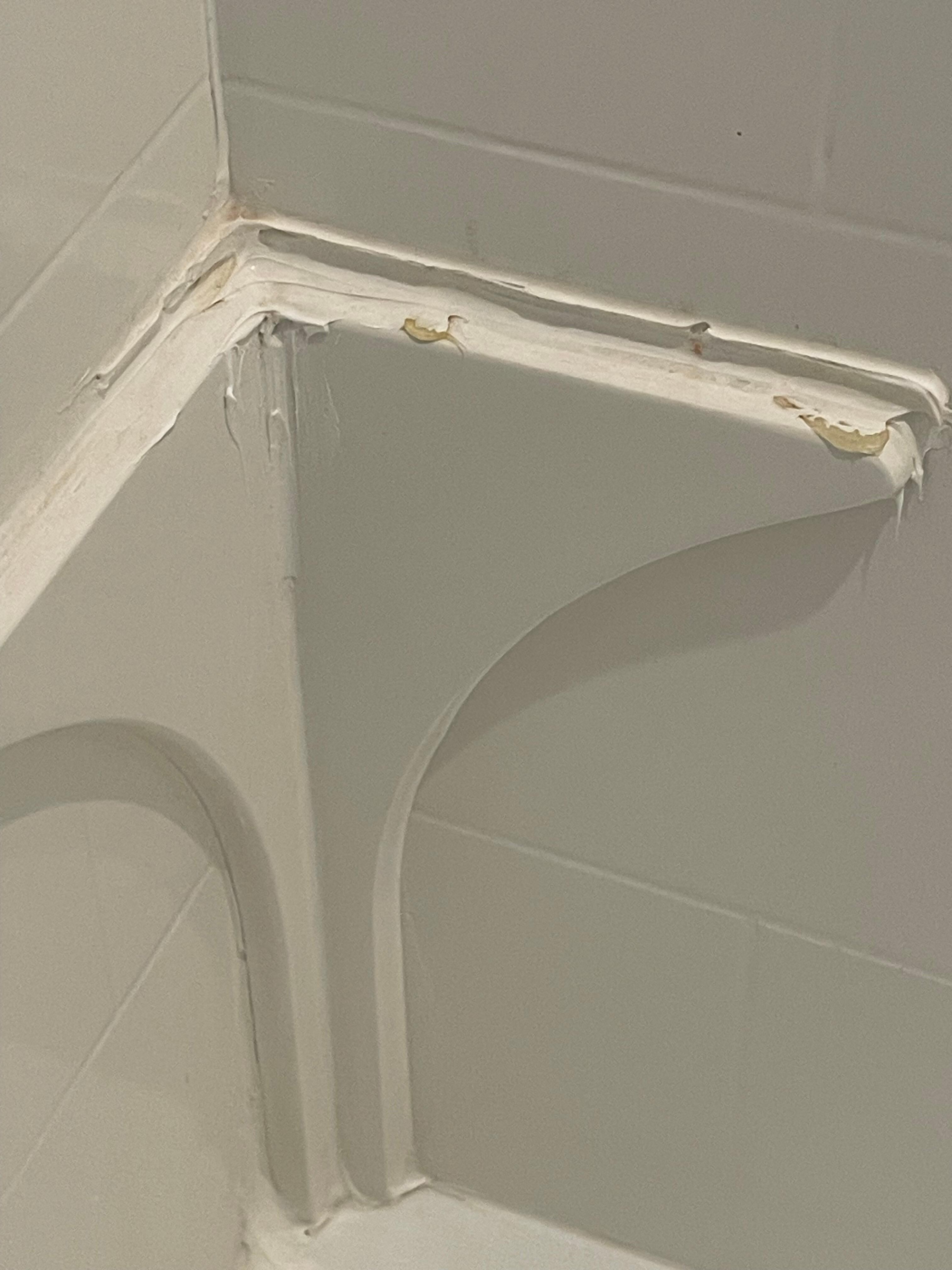 Broken foot rest in the shower