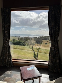 The amazing view of encounter bay, the causeway to Granite island , the pine trees of Victor Harbour and the glorious ocean view..