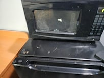 Microwave and fridge
