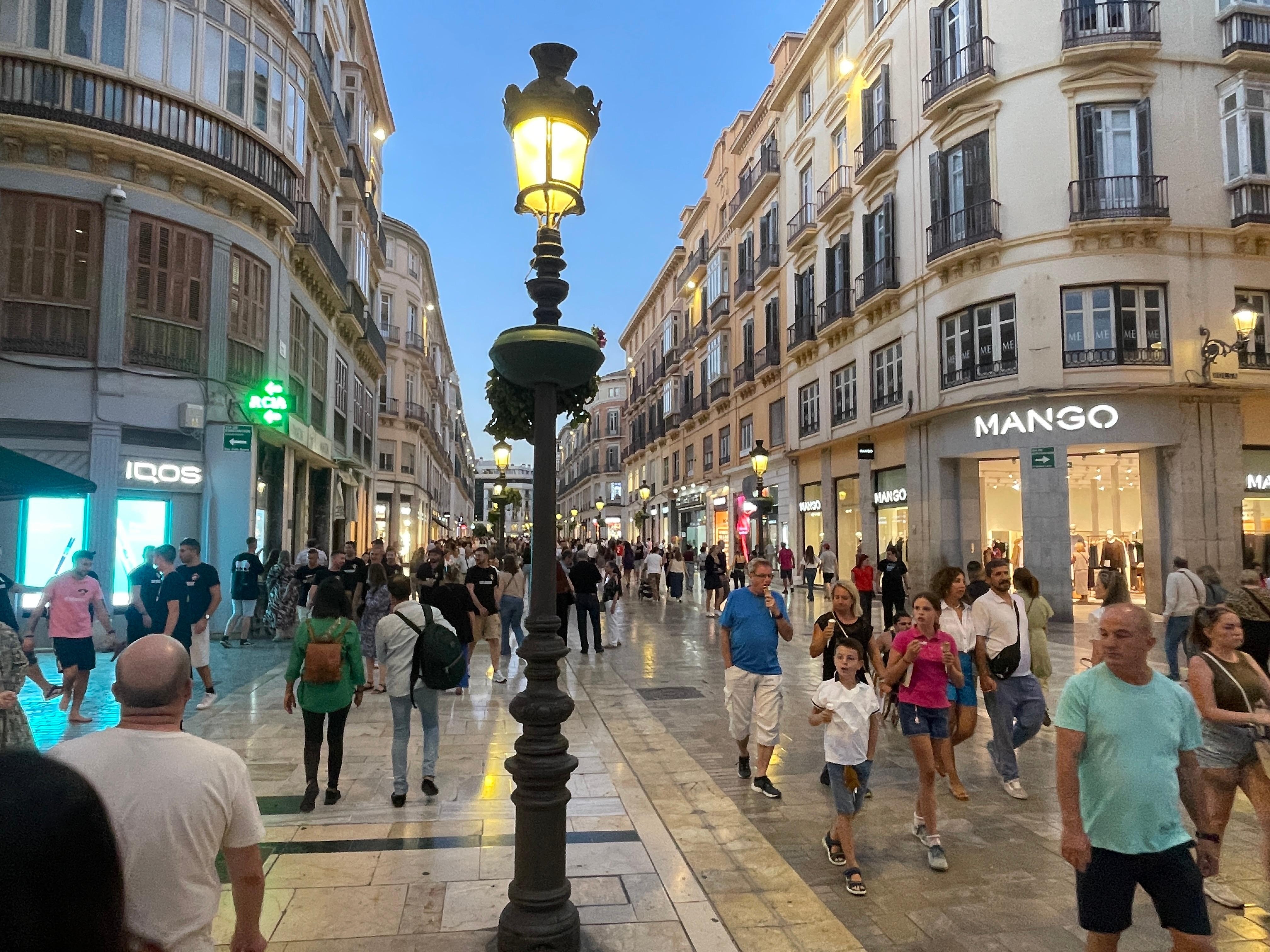 Pedestrianised street outside the hotel. Lovely atmosphere 