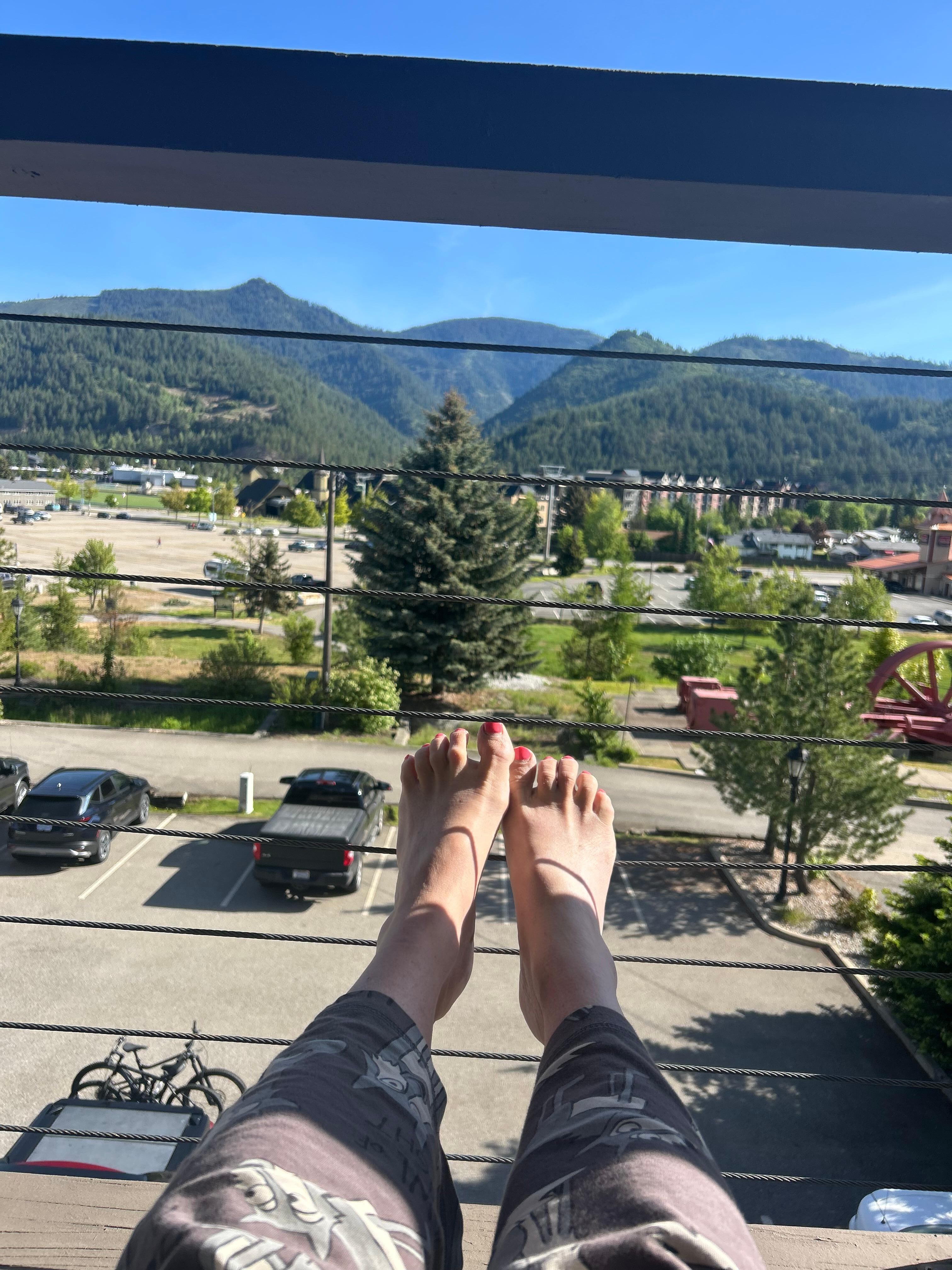 View from the balcony facing the freeway.