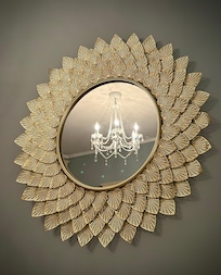 Beautiful chandelier in bedroom