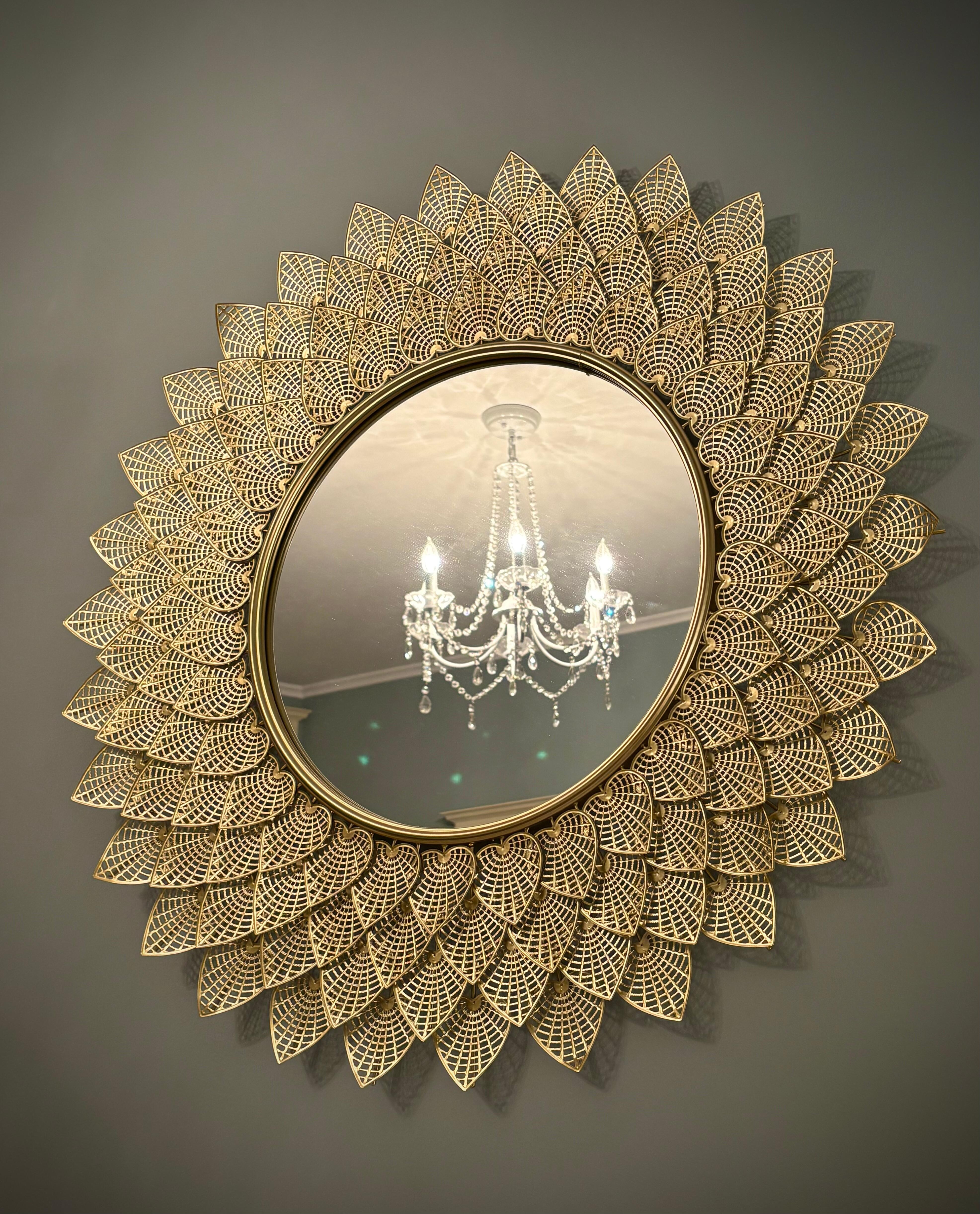 Beautiful chandelier in bedroom