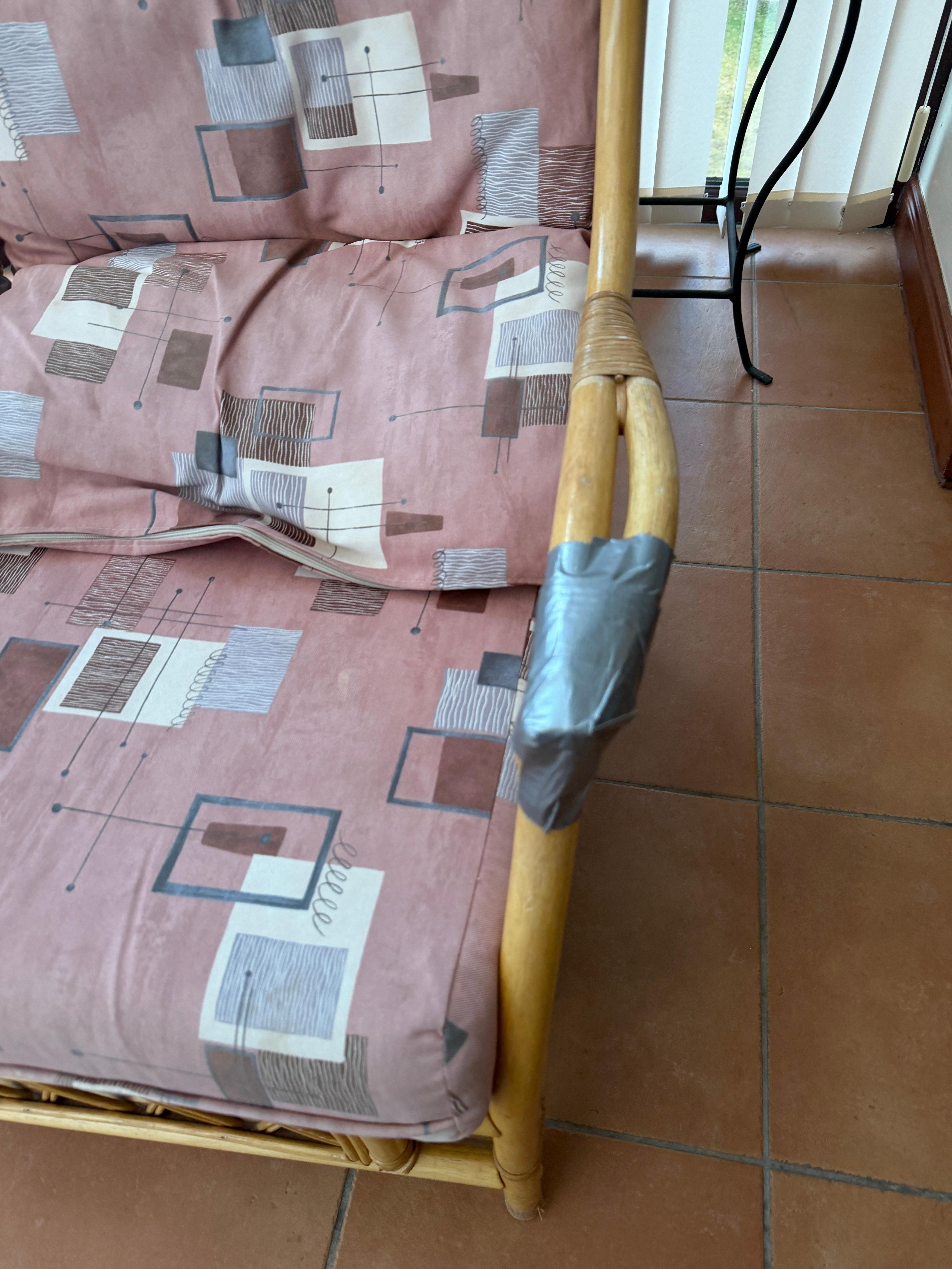 Gaffer tape on other arm rest