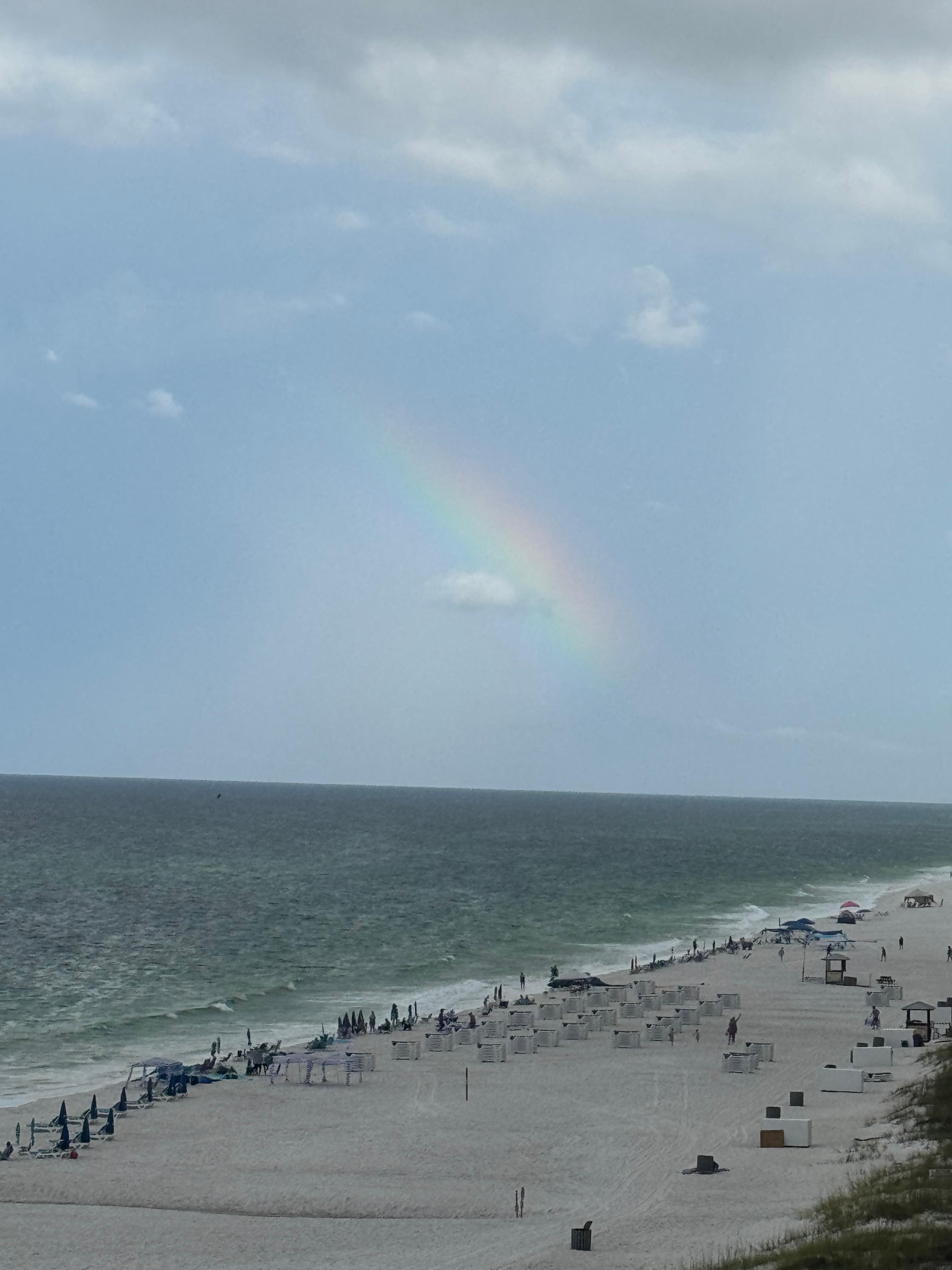 A rainbow appeared our last morning.