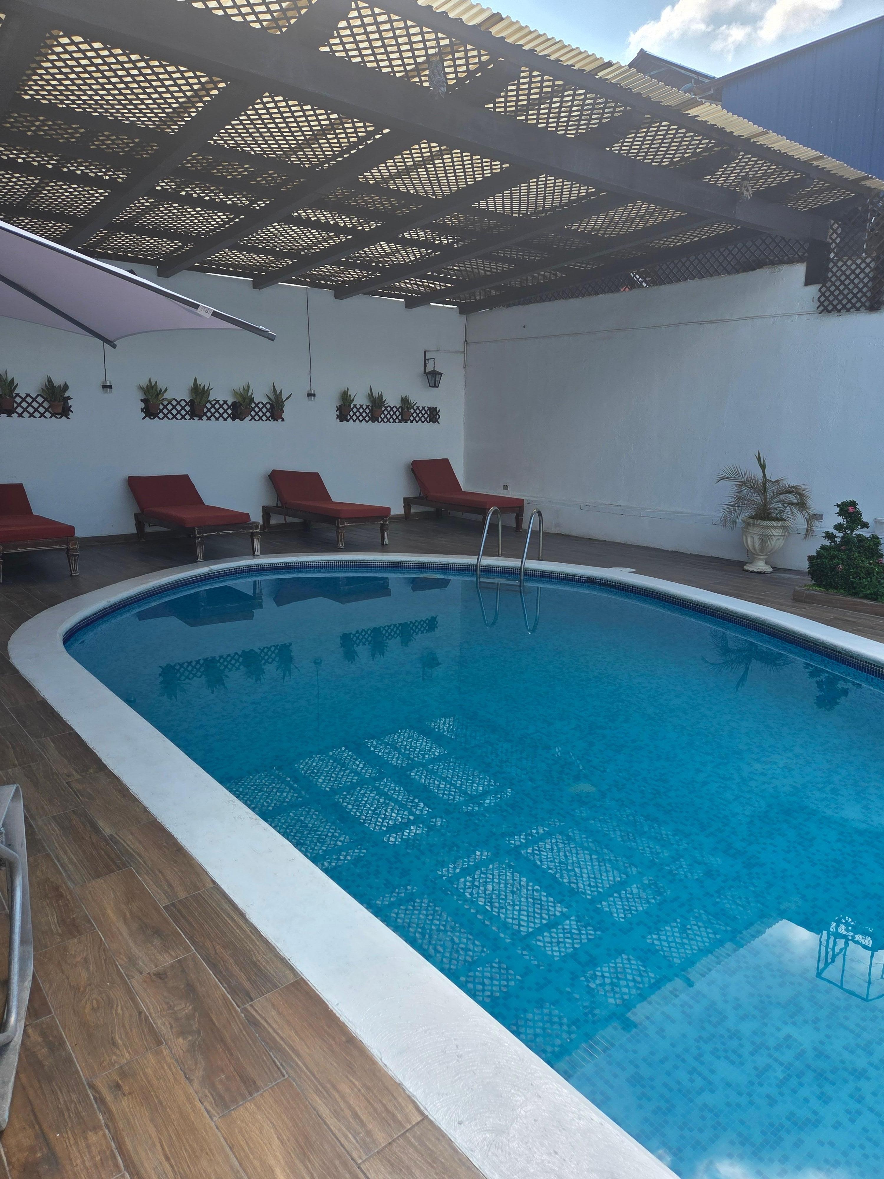 Solarium at the pool. Provides a nice shade.