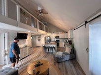 Spacious open kitchen and sitting area