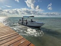 Boat picking us up for diving and snorkeling