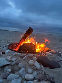 Peaceful evening vibes. Everything from paper to firewood provided.