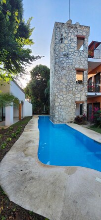 Pool to left from back deck