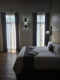 Our room with two tiny balconies