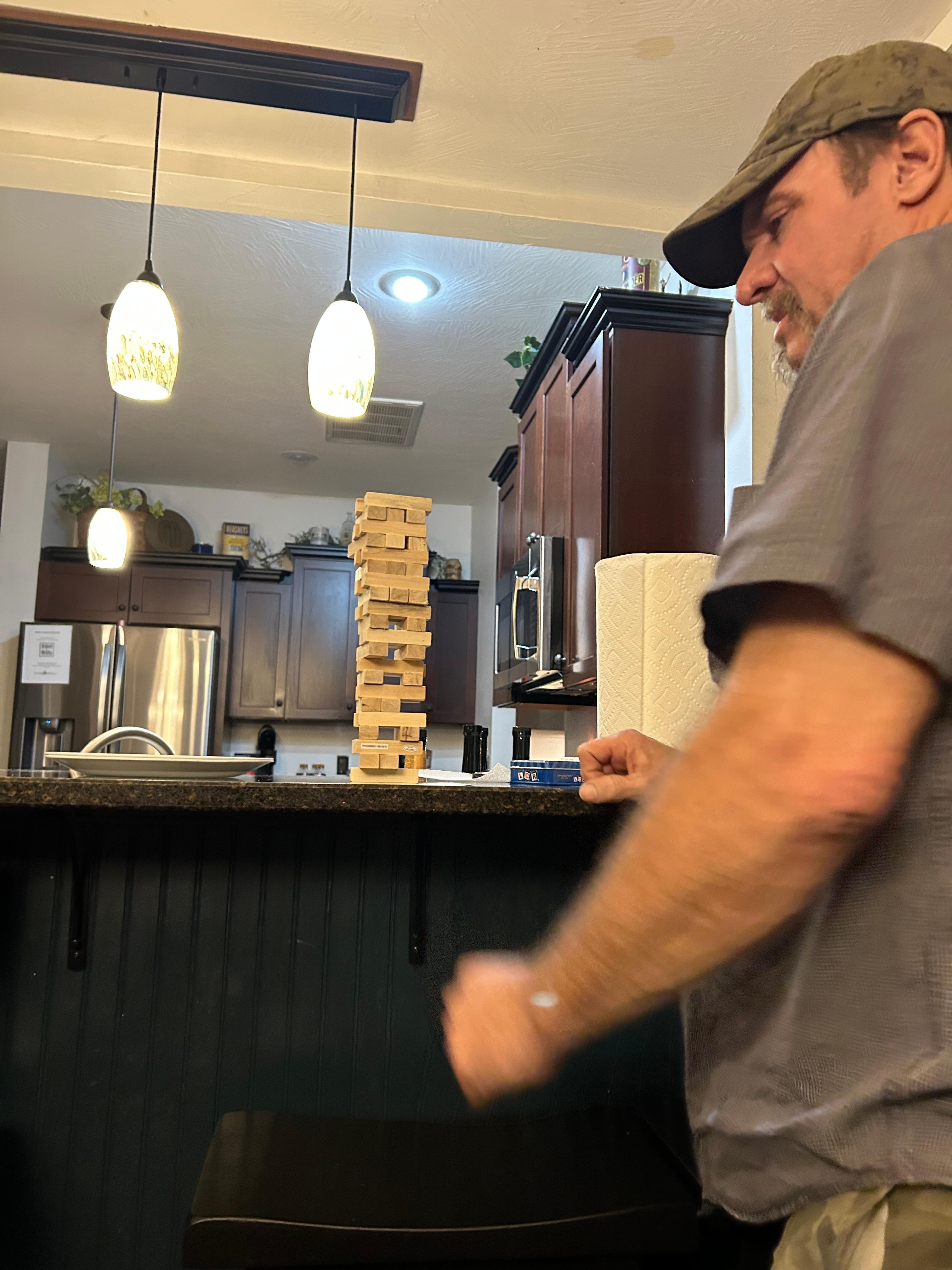 Jenga in the kitchen 
