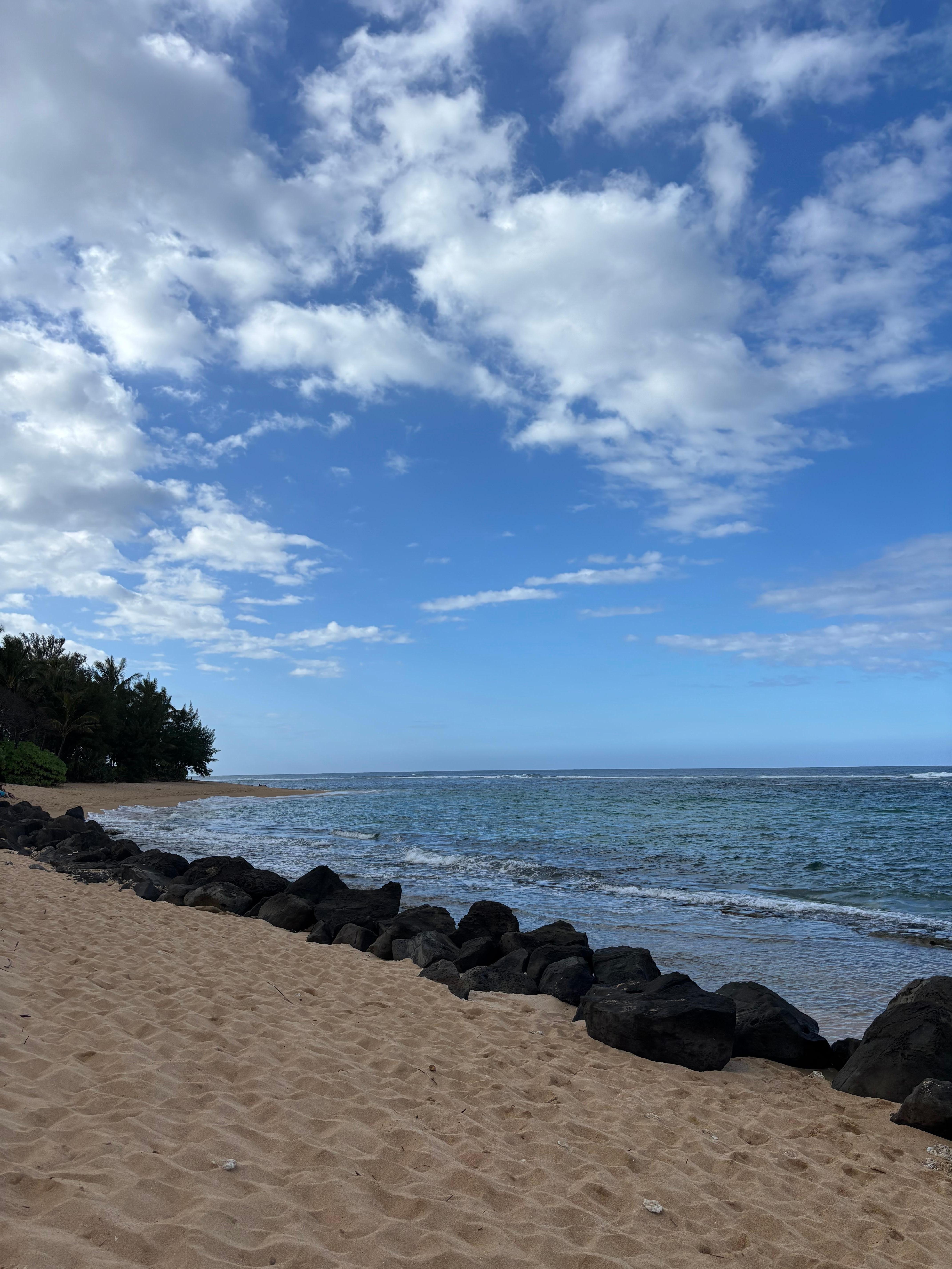 Afternoon stroll on the beach outside of the resort. 