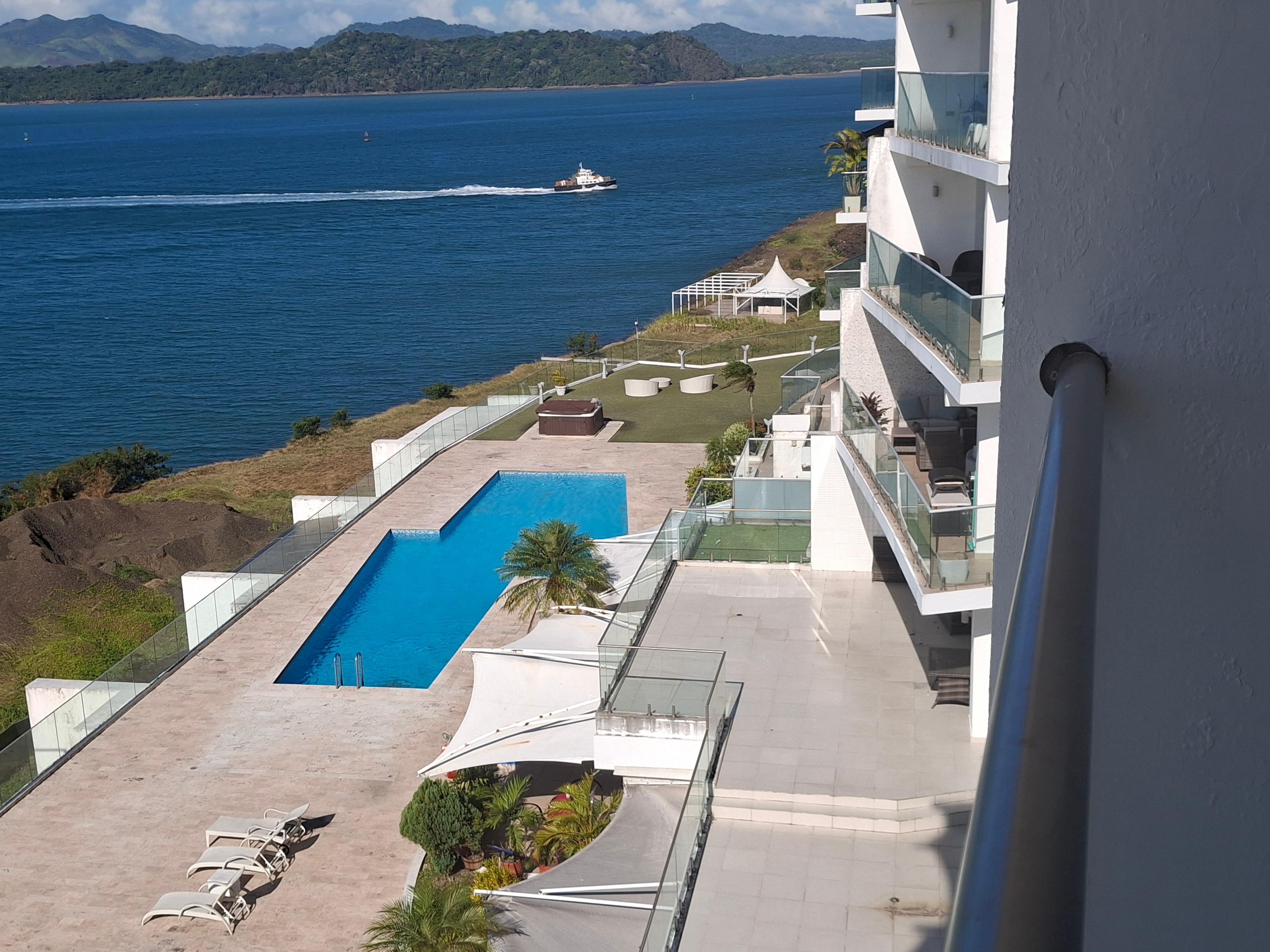 View from our unit to the pool. 