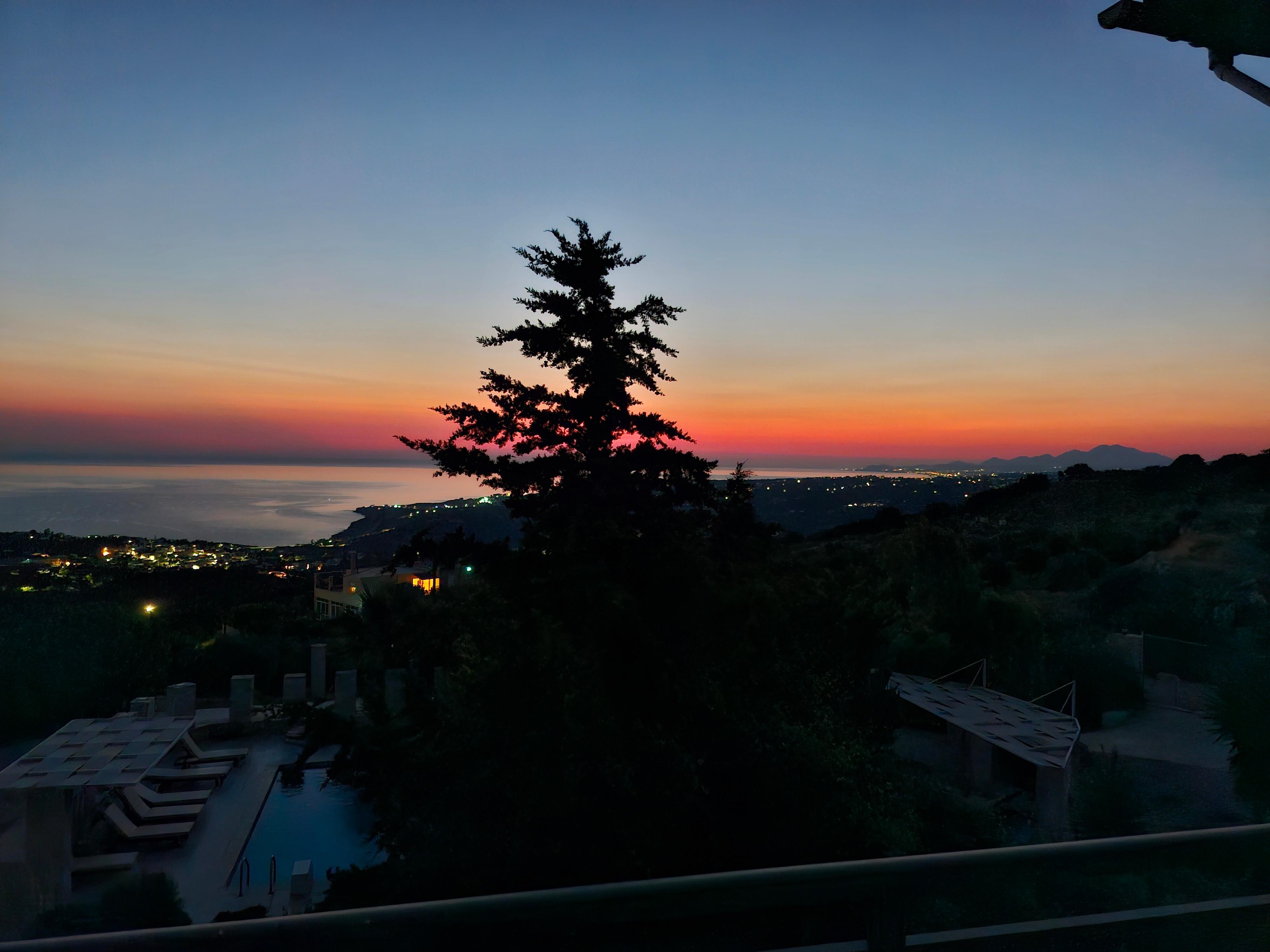 Sunset from bedroom balcony.