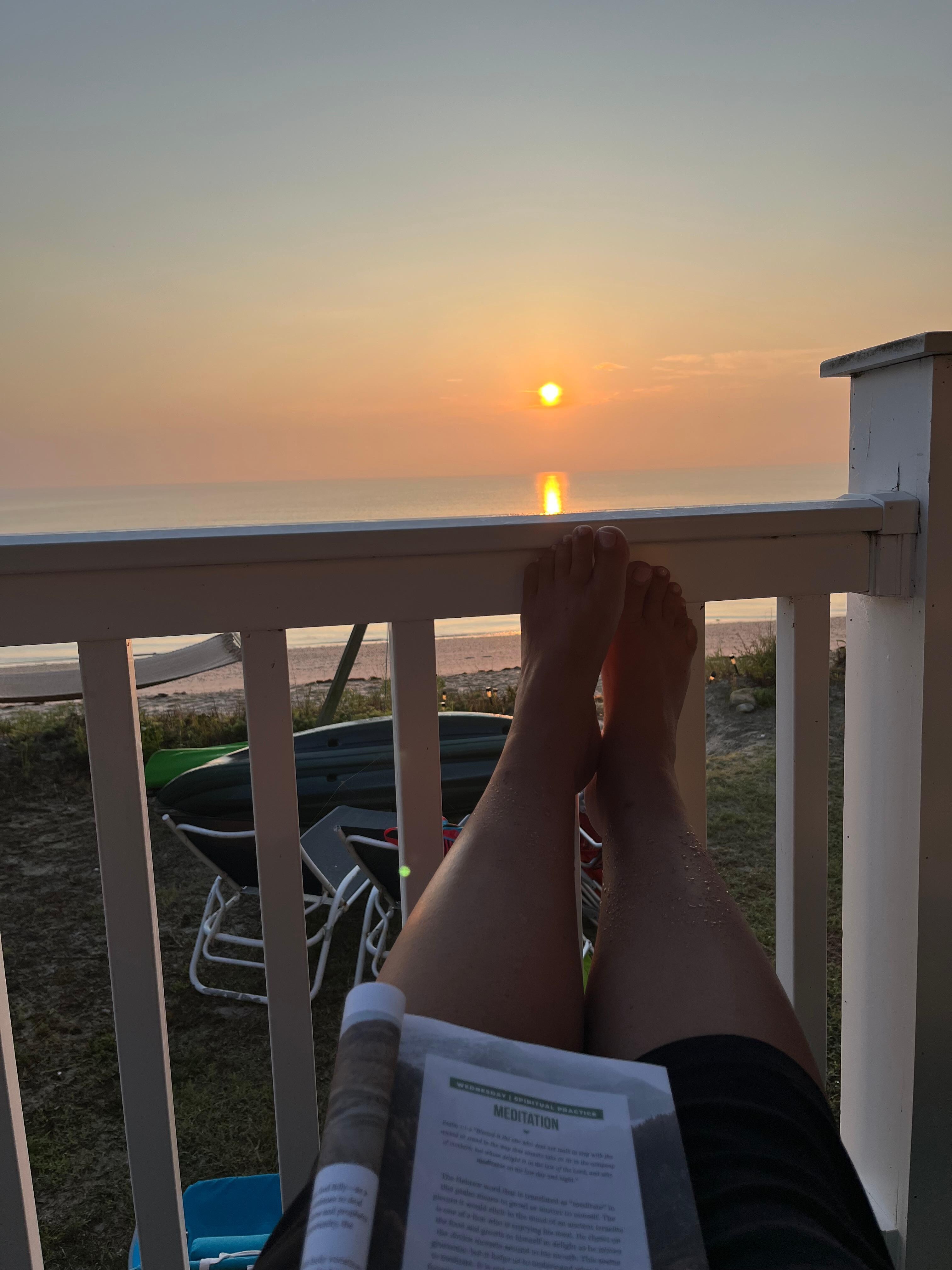 Enjoying my morning quiet time on the porch off our bedroom was a gift!