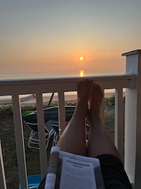 Enjoying my morning quiet time on the porch off our bedroom was a gift!