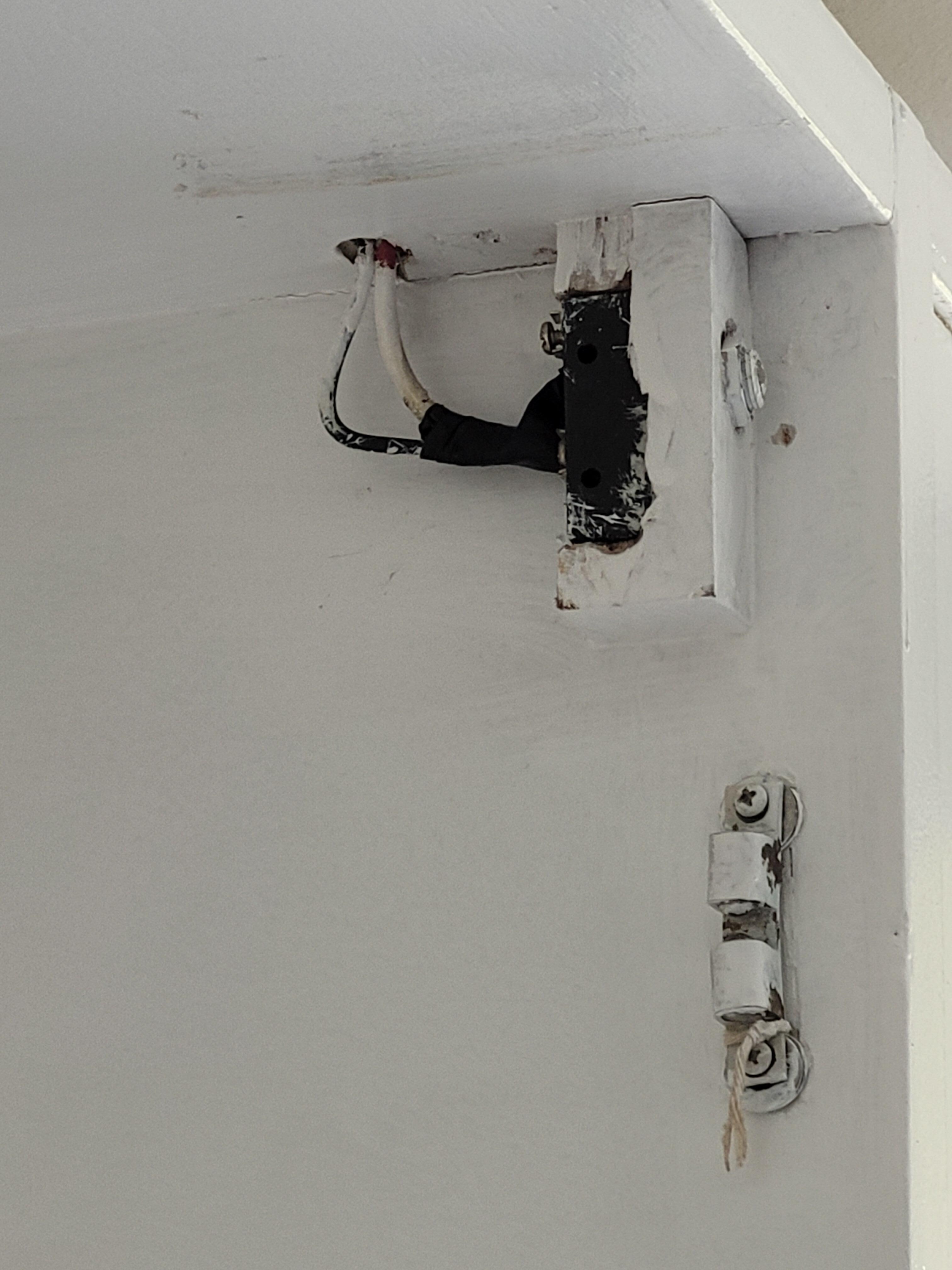 Unsafe, bare wires