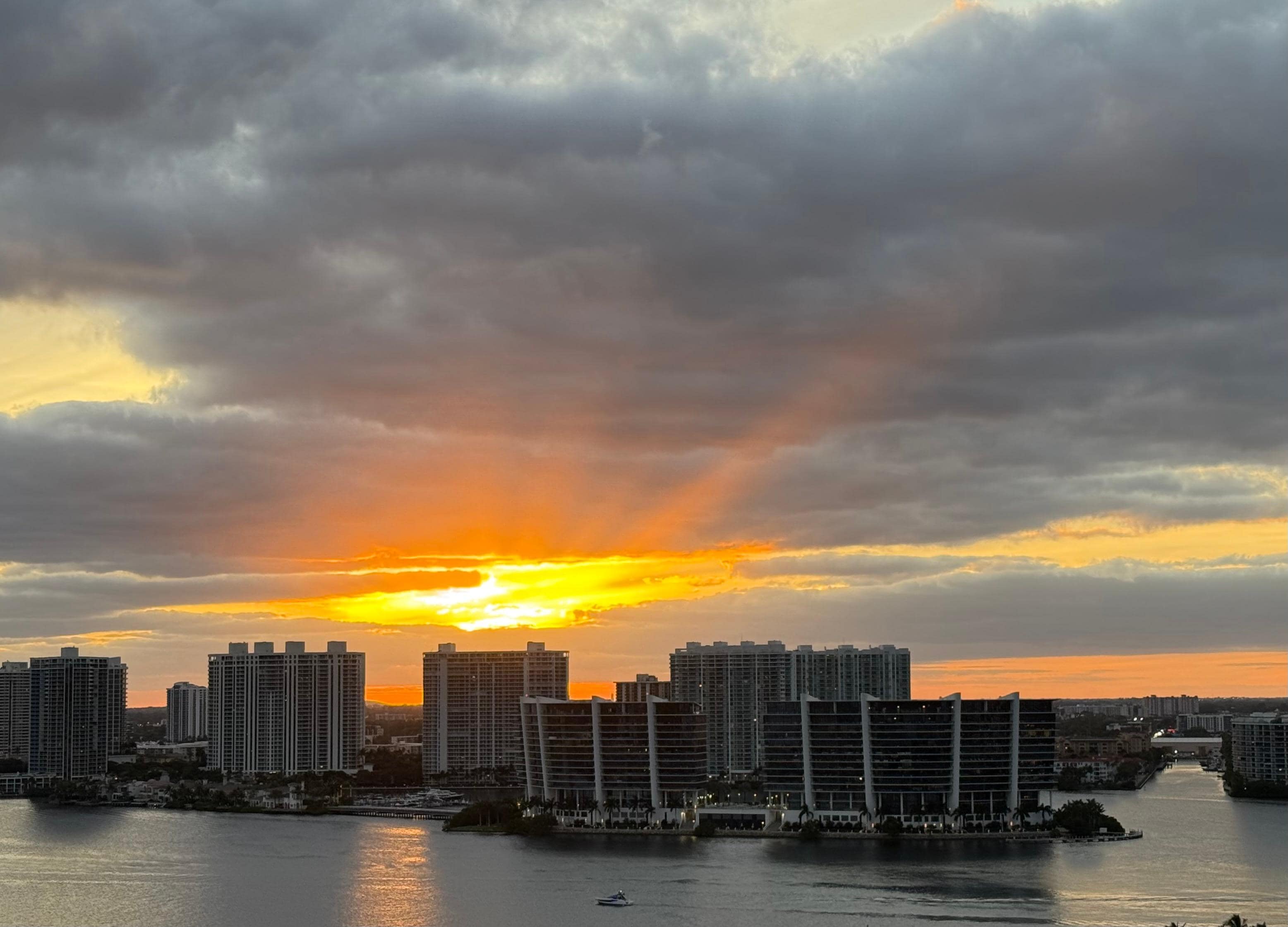 Sunset view from main balcony