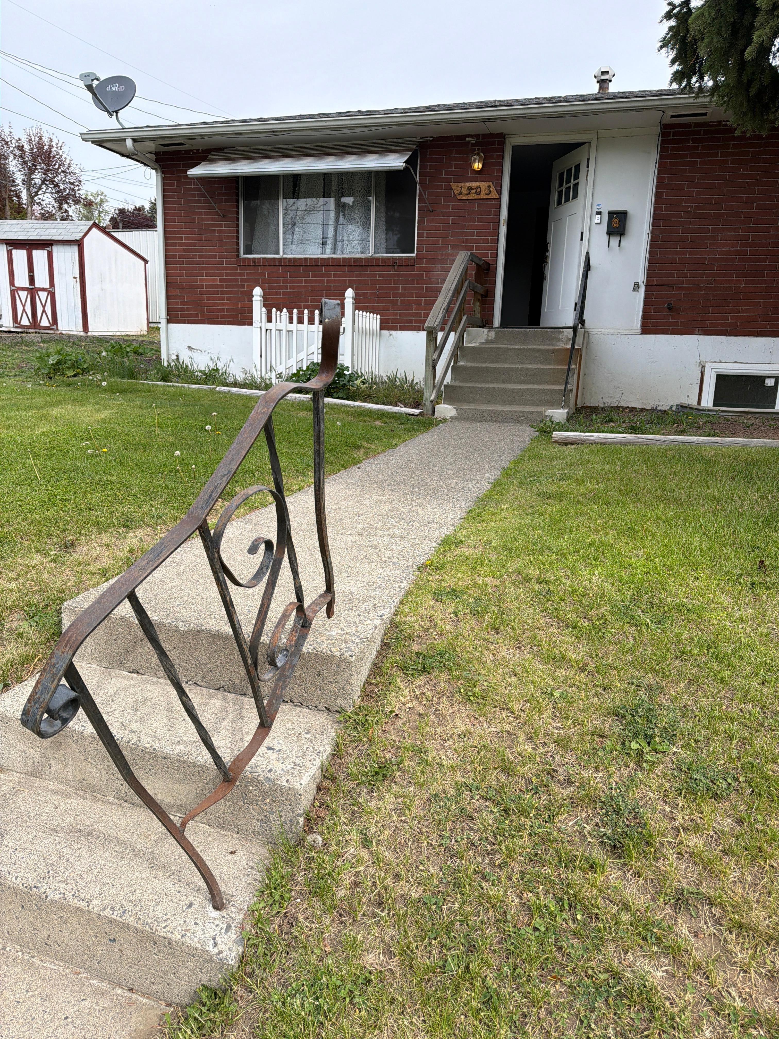 This handrail needs repair or removed 