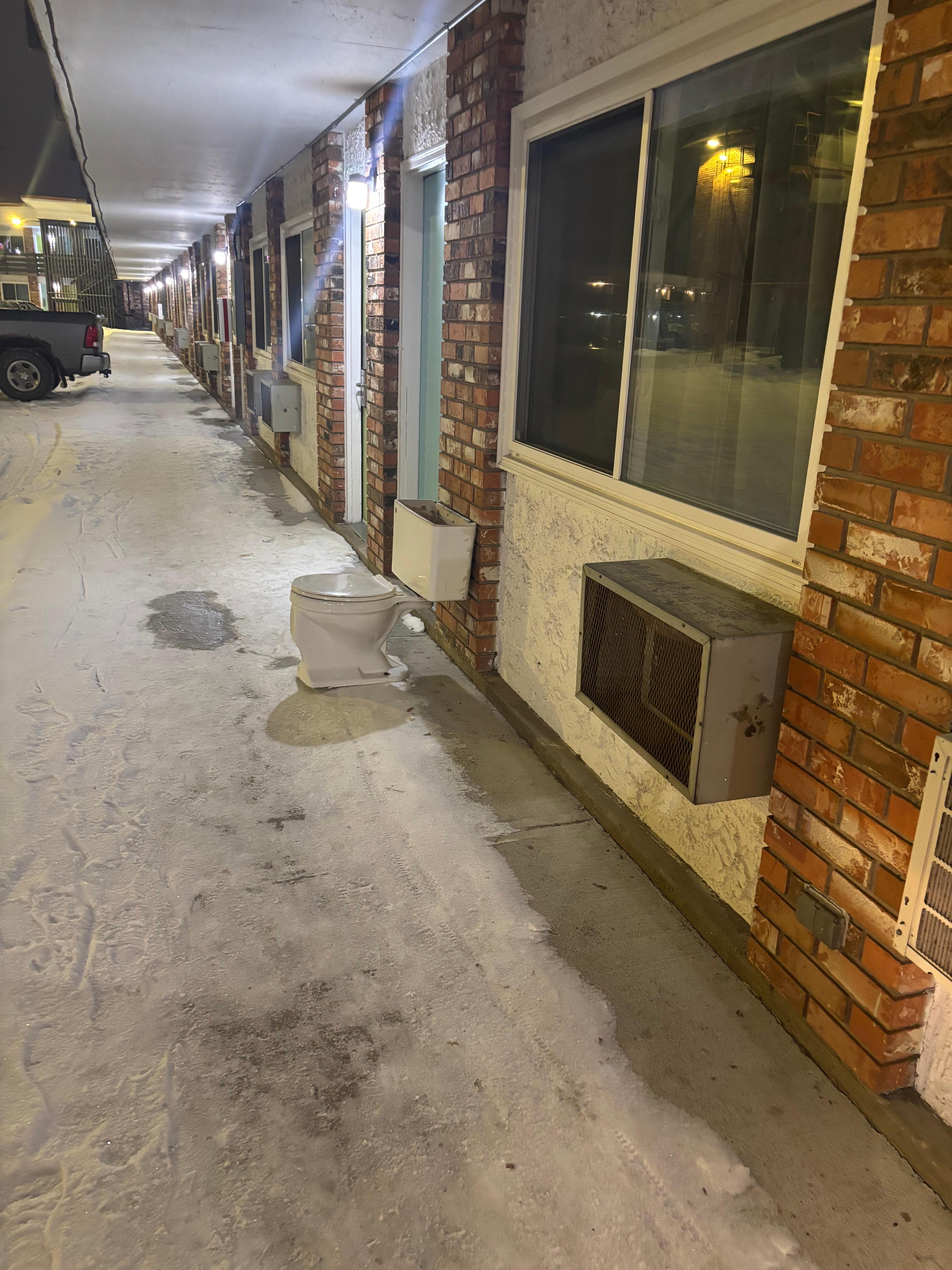 Outside the registration office 