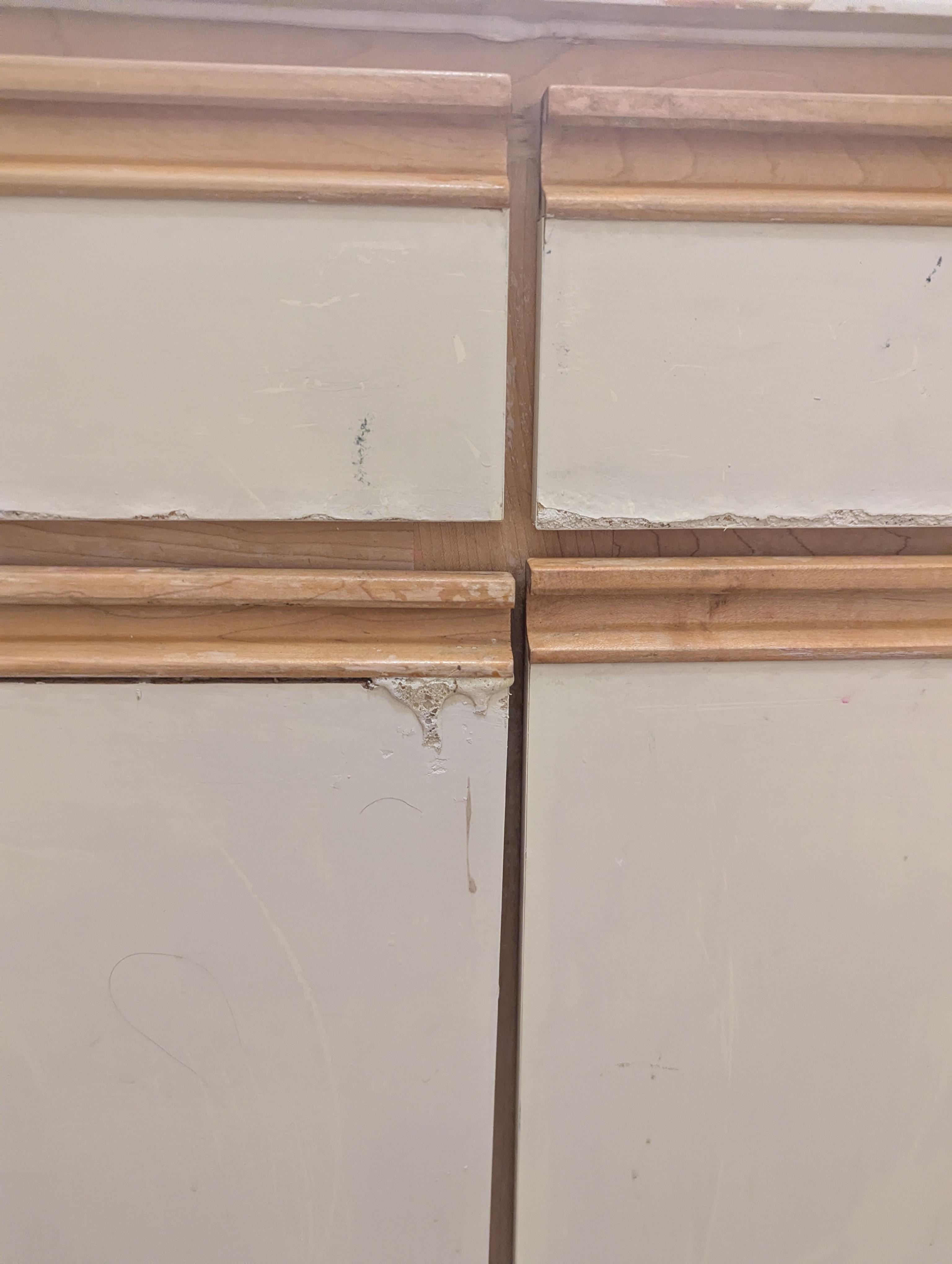 Bathroom cabinet. I have no idea what the "stuff" is clinging to the side but it did not appeal.