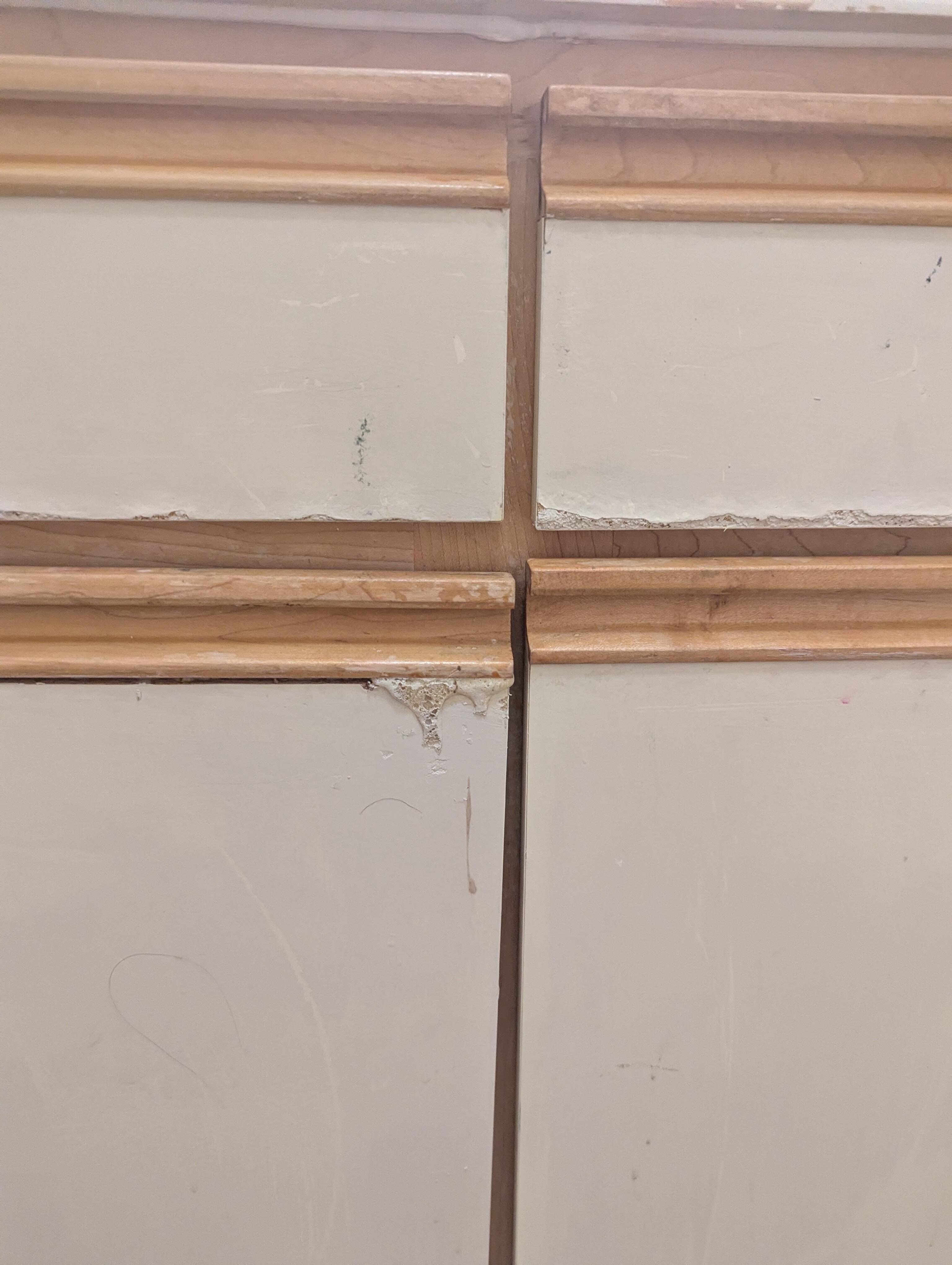 Bathroom cabinet. I have no idea what the "stuff" is clinging to the side but it did not appeal.