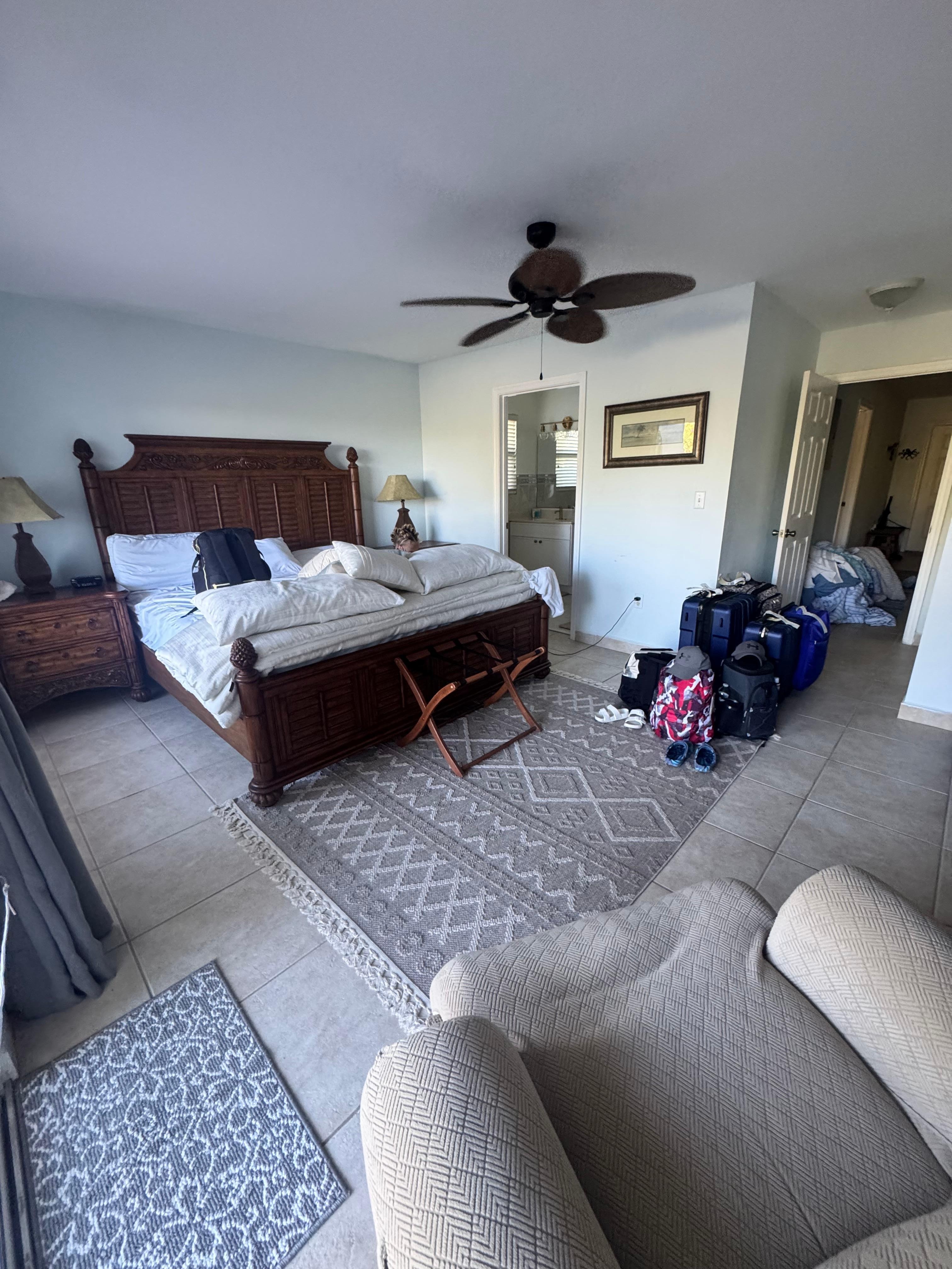 One of the master bedrooms when we were getting ready to leave