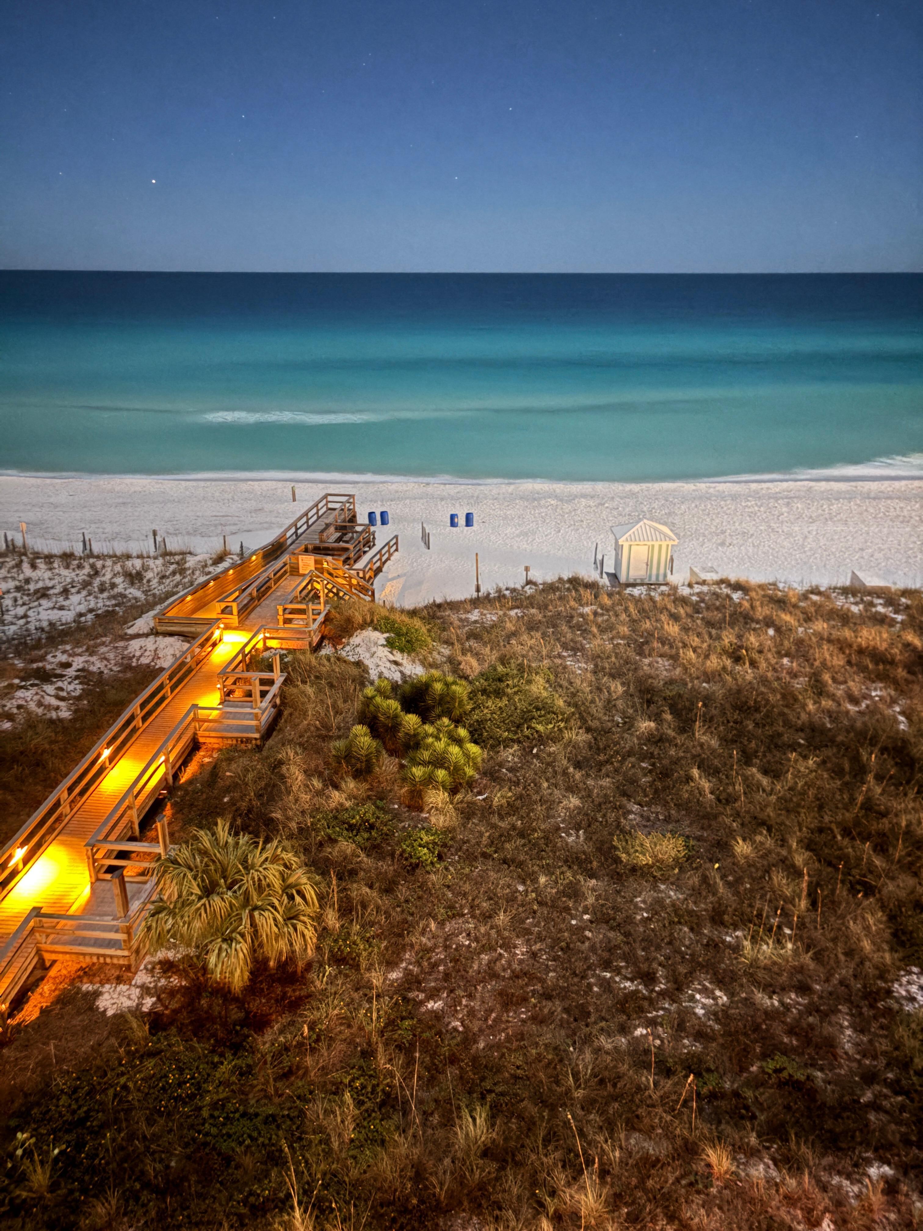 The view of the beach at night from the balcony… gorgeous!! 