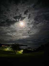 Full moon view from outside of the condo