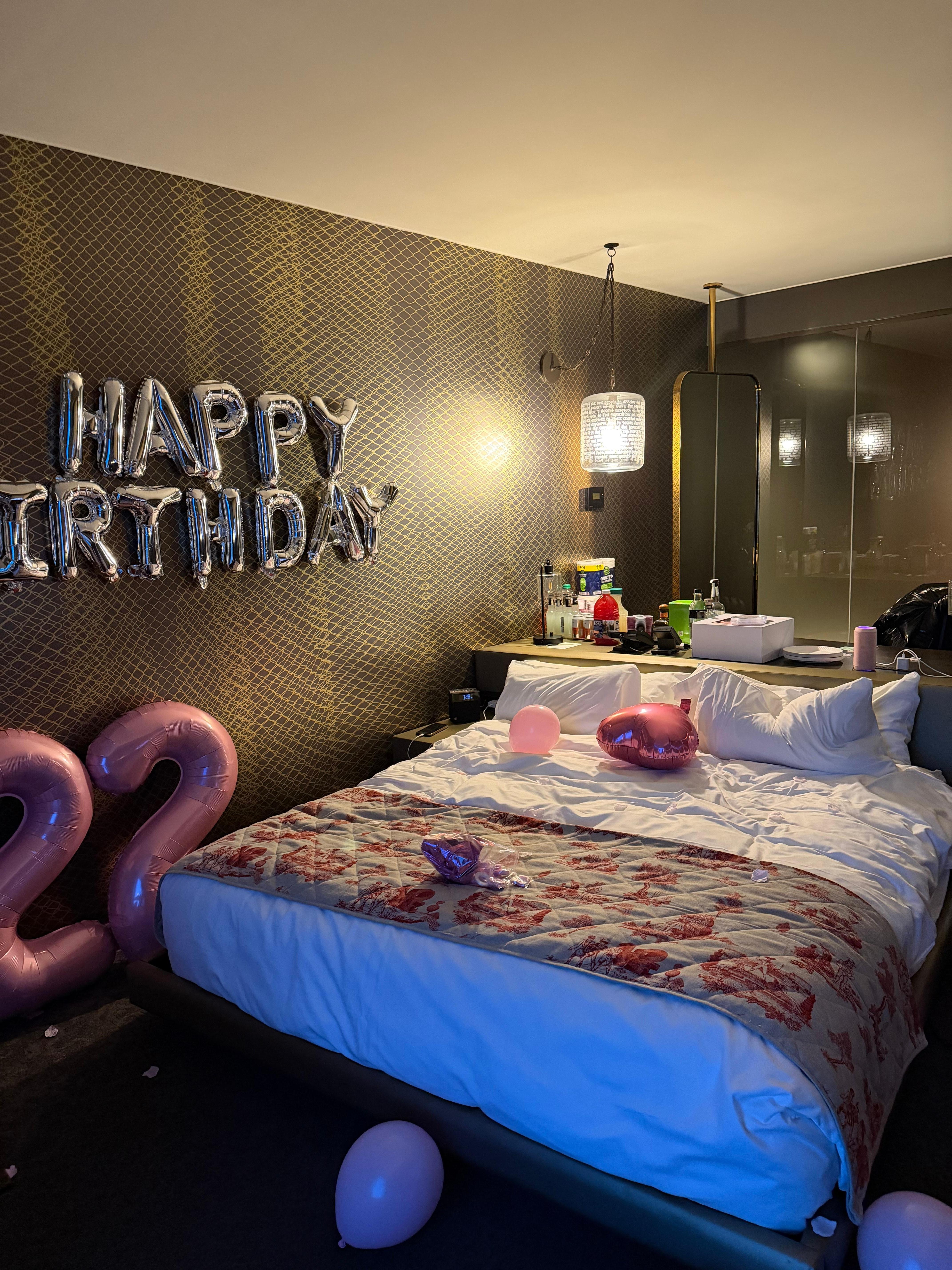 DIY Decorating hotel room. 