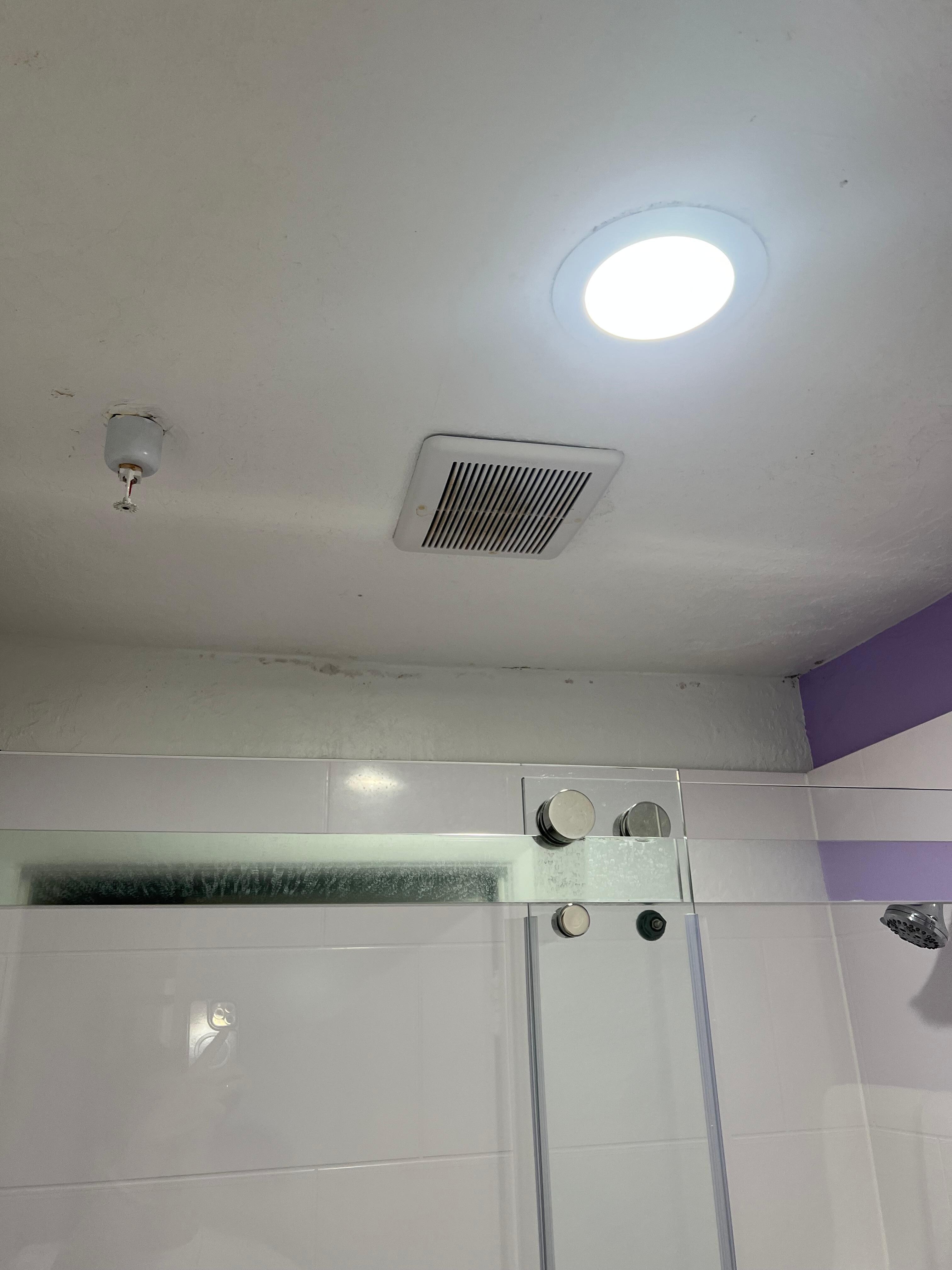 Stain on the ceiling above shower look like mold