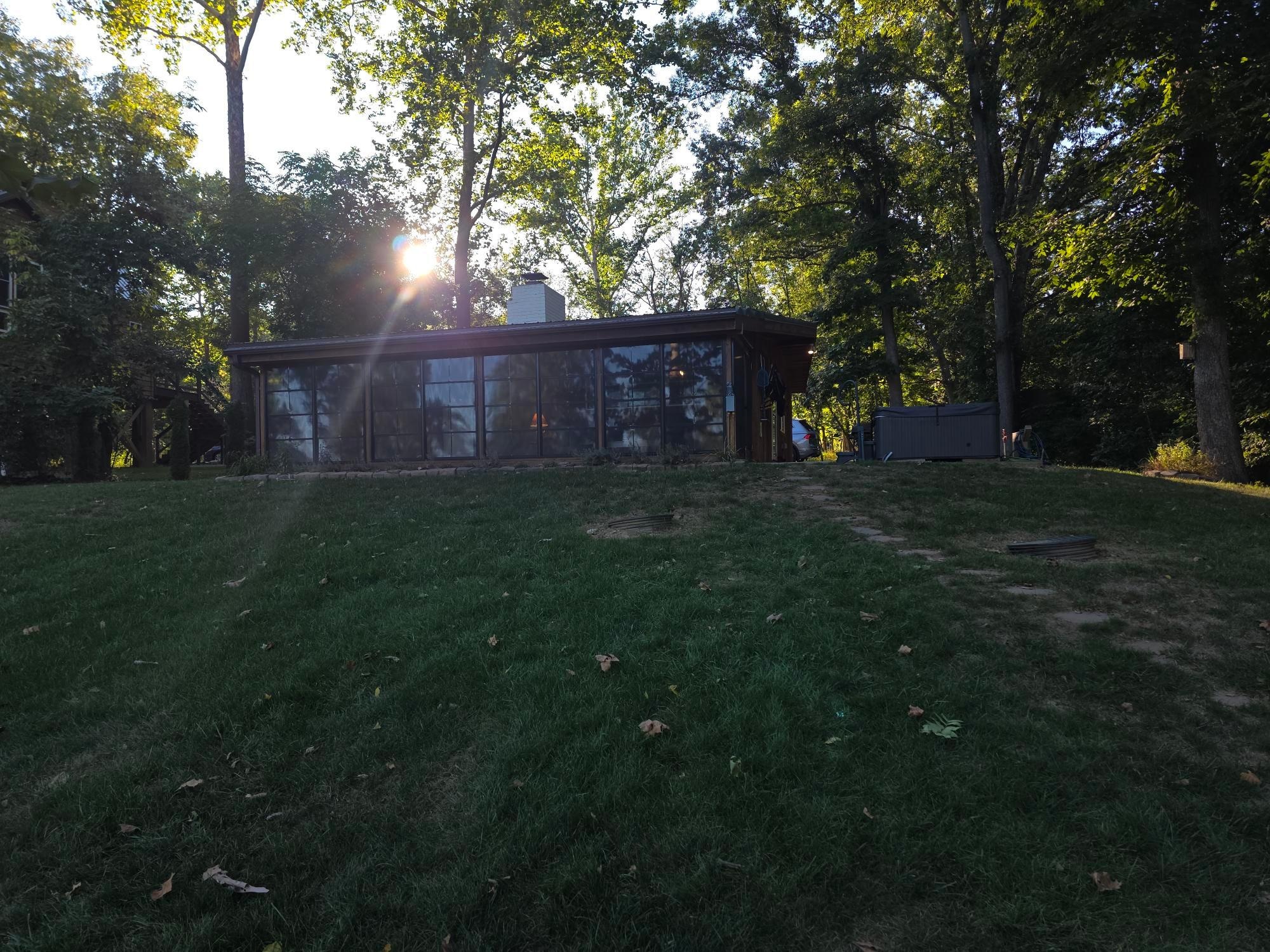 View of the house from the fire pit