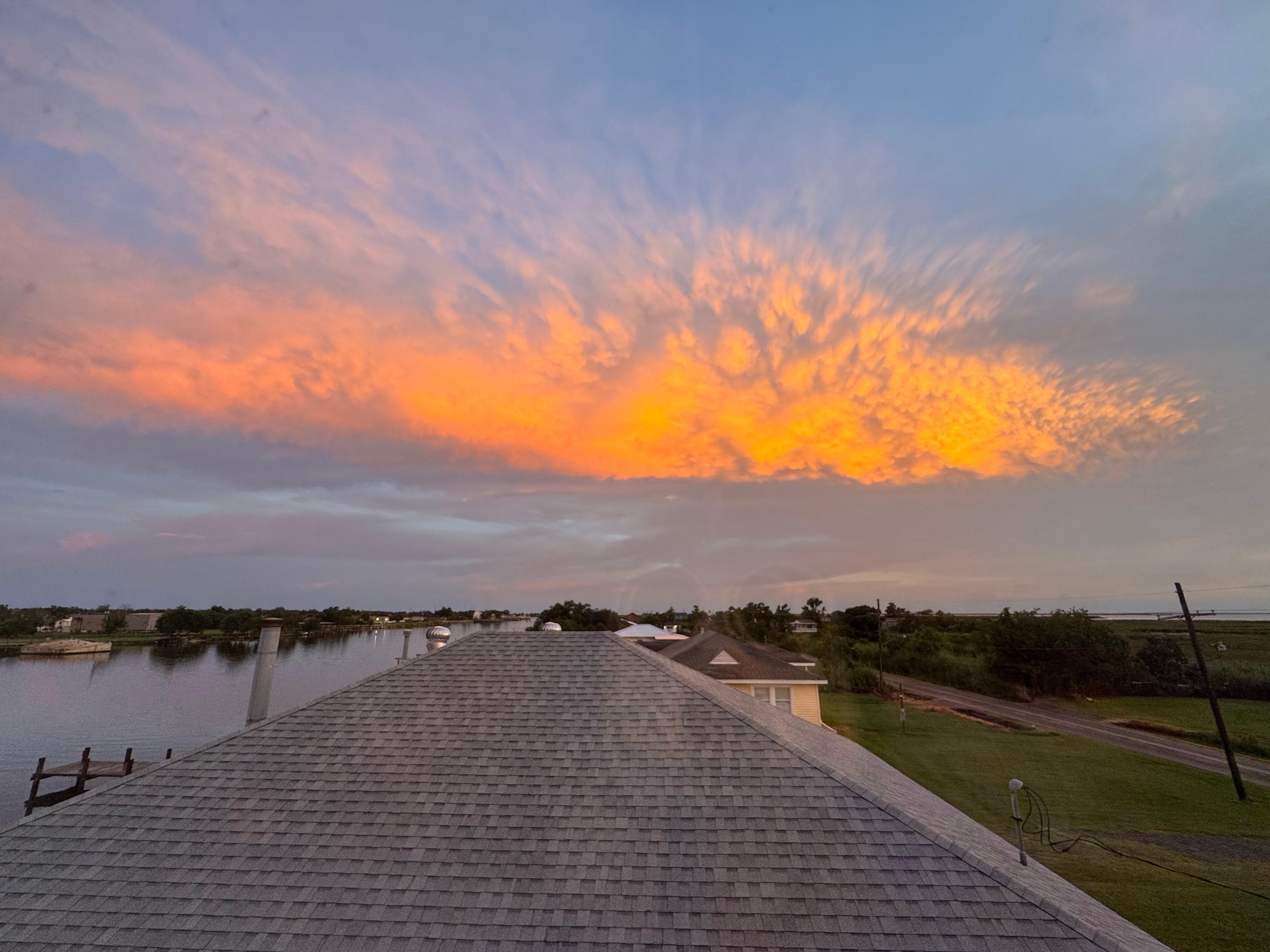 Sunset from the bedroom window. 