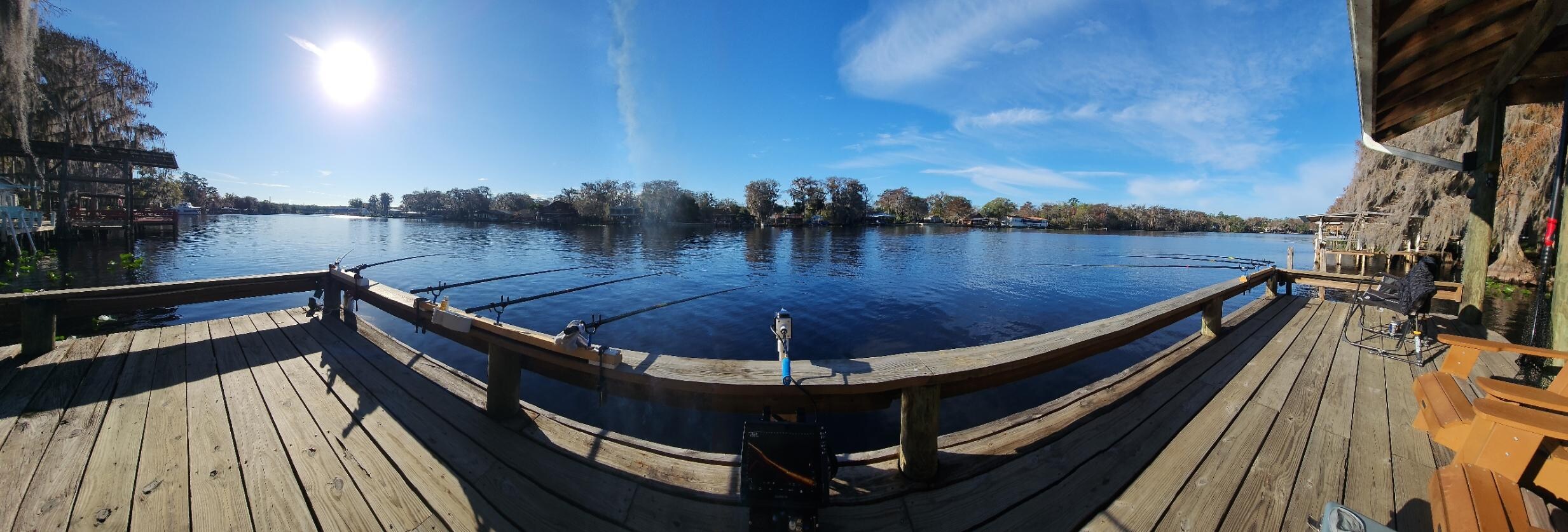 Panoramic view from dock.