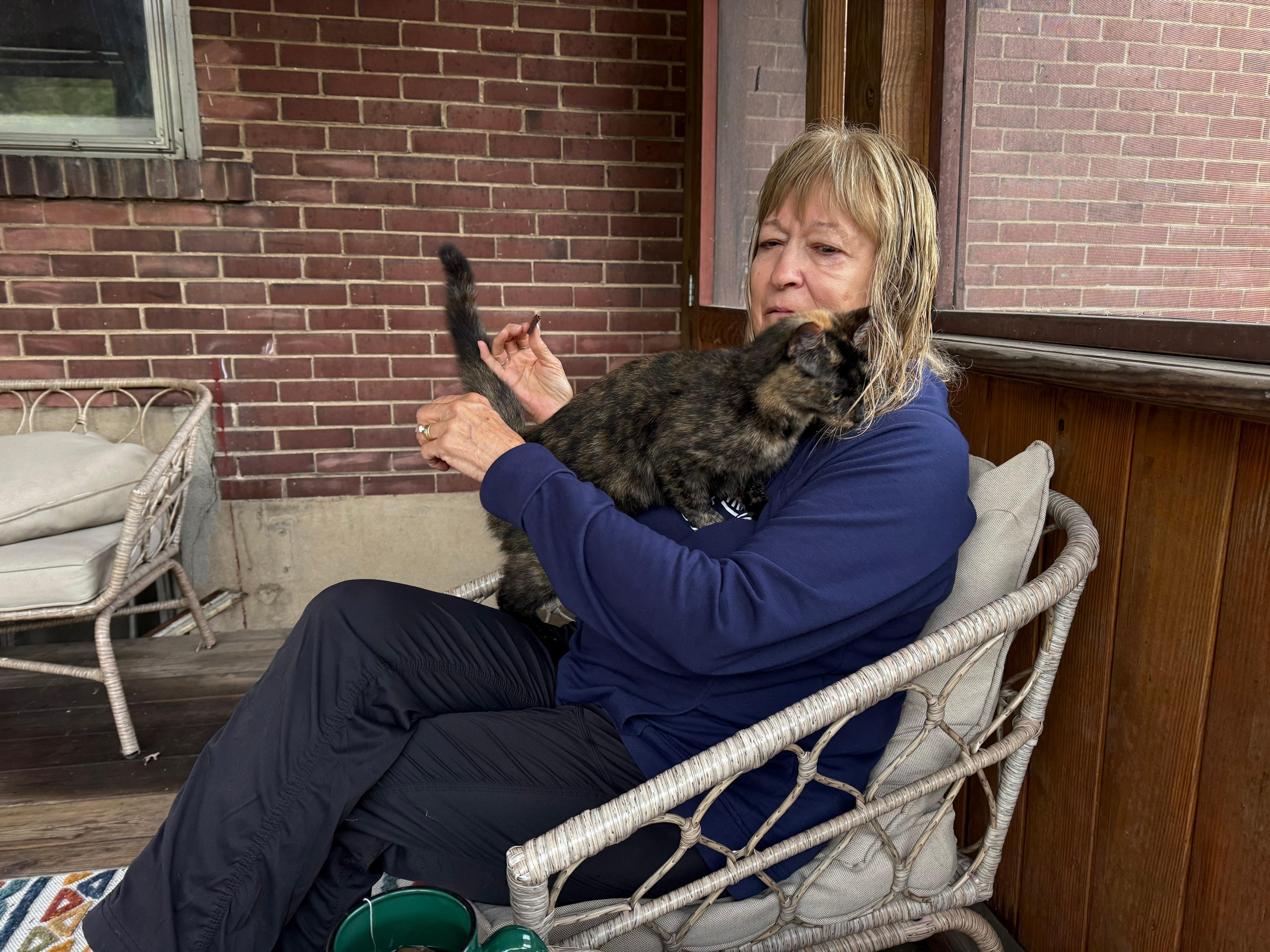 On back patio with a city cat