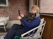 On back patio with a city cat